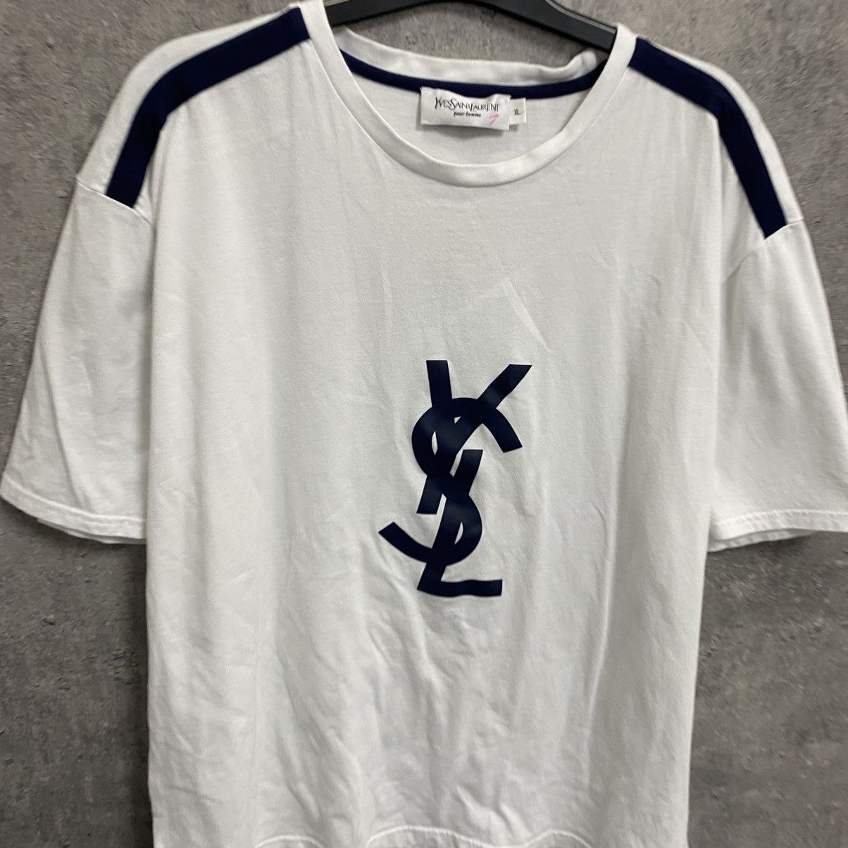 Yves Saint Laurent Vintage Yves Saint Laurent T-Shirt Big Logo YSL White Size US XL / EU 56 / 4 - 4 Thumbnail
