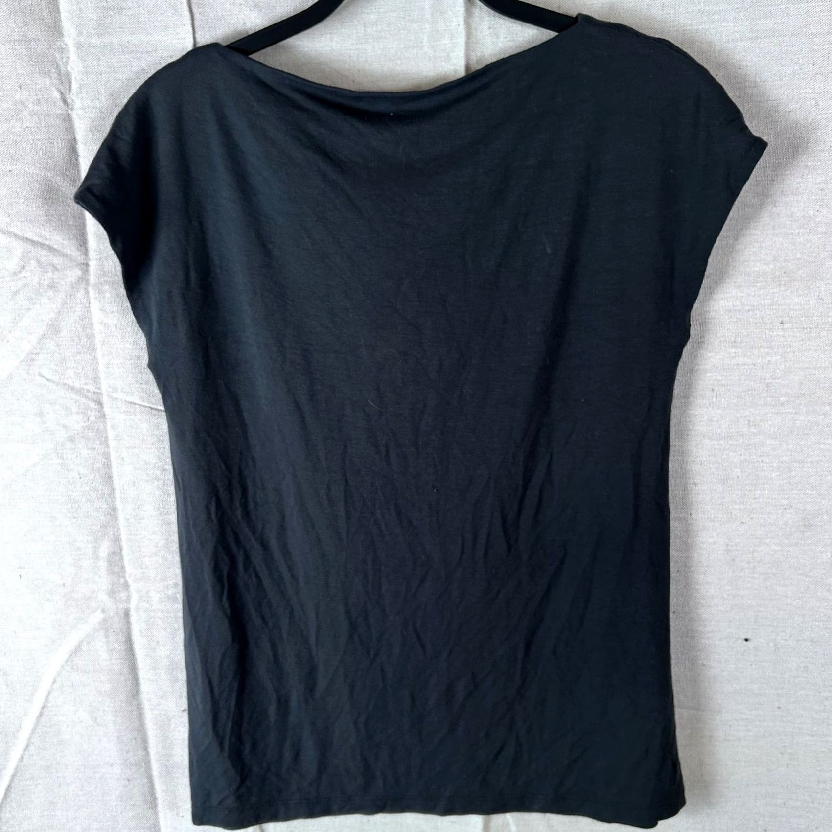 Eileen Fisher Eileen Fisher Black Rayon Lycra Cowl Neck Cap Sleeve Top XS Women Gifted by Made in USA Size XS / US 0-2 / IT 36-38 - 4 Thumbnail