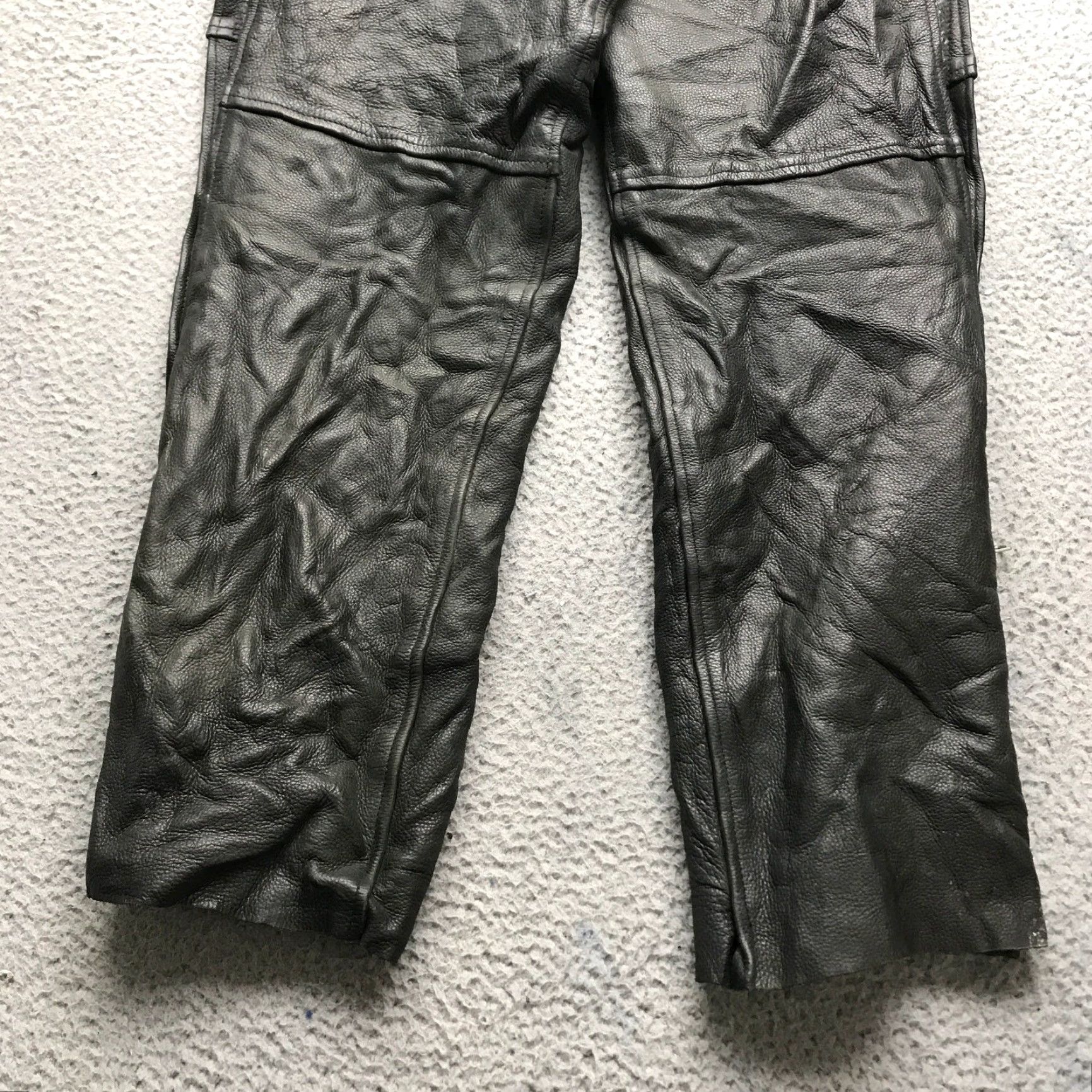 Chaps VINTAGE Himalaya Motor Bikewear Leather Pants Mens M Black Size US 31 - 5 Thumbnail