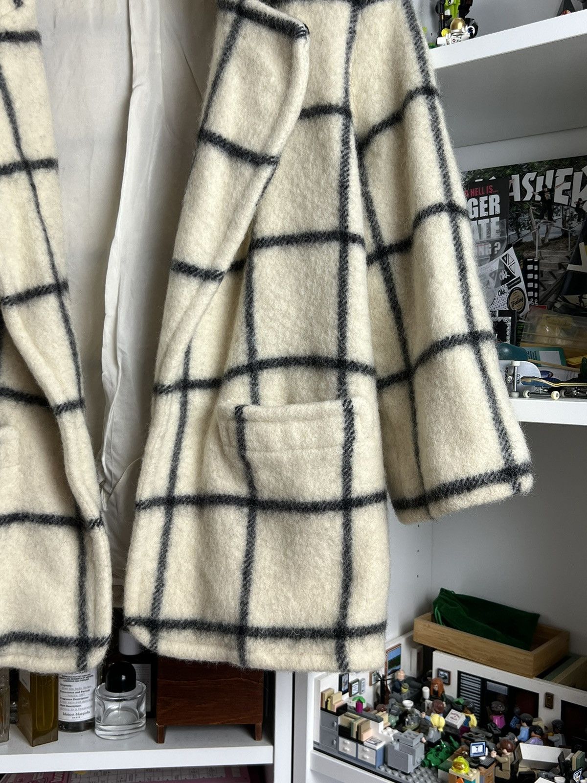 Designer × Salvatore Ferragamo × Vintage Vintage 90s Salvatore Ferragamo wool checked coat L designer Size L / US 10 / IT 46 - 3 Thumbnail
