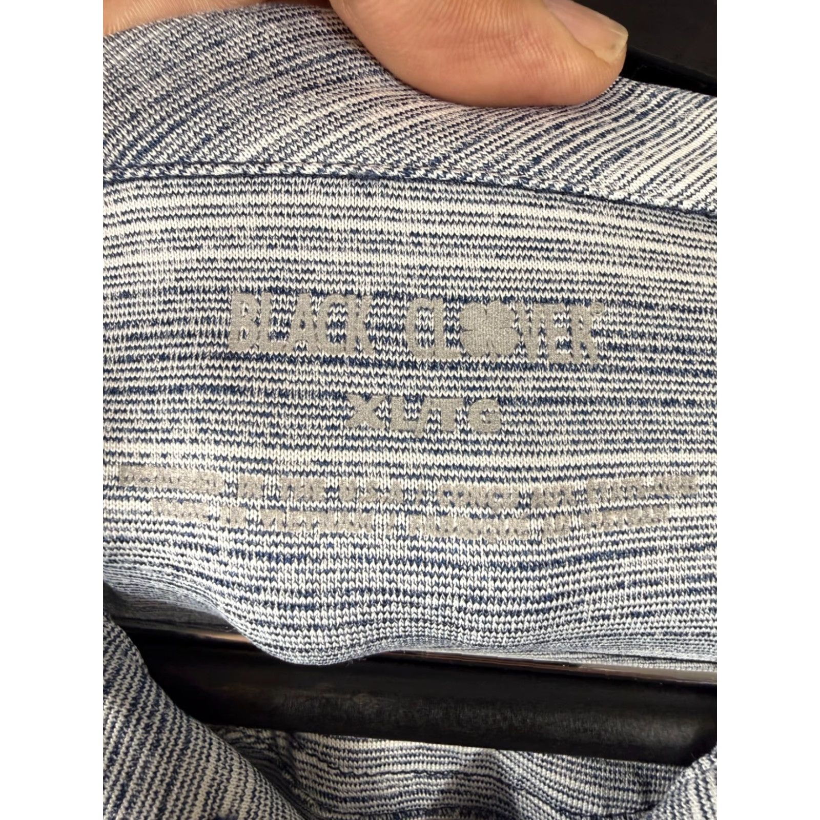 Vintage Black Clover Polo Shirt Mens XL Blue Gray Striped Stretch Performance Pocket Outdoor Golf Mens Size US XL / EU 56 / 4 - 6 Thumbnail