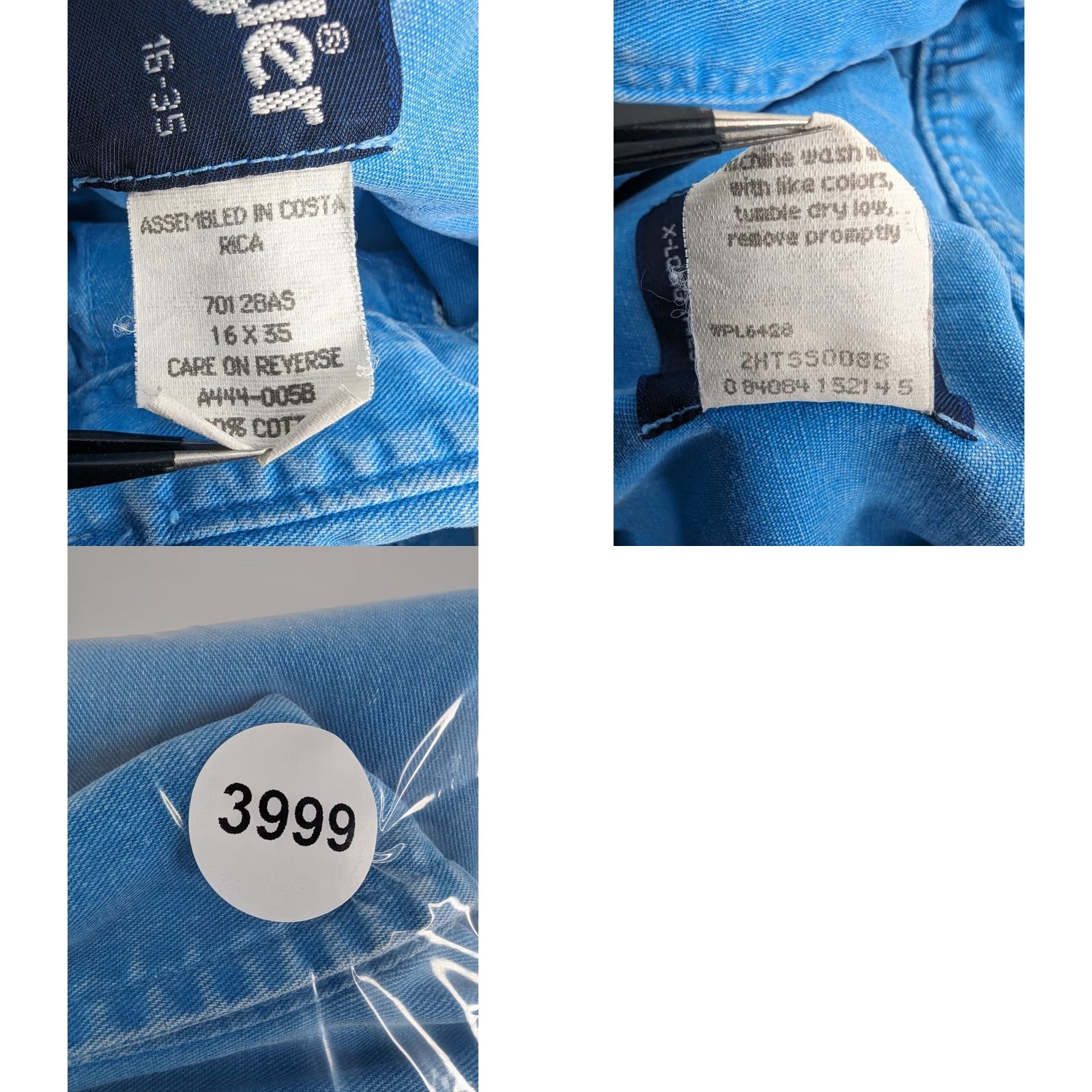 Wrangler VINTAGE Wrangler Shirt Men's 16-34 Western Button Cowboy X-Long Tails Preshrunk Denim Blue Cotton 90s Western, Cowboy Mens Shirt Button-Up Long Sleeve Size US L / EU 52-54 / 3 - 10 Thumbnail