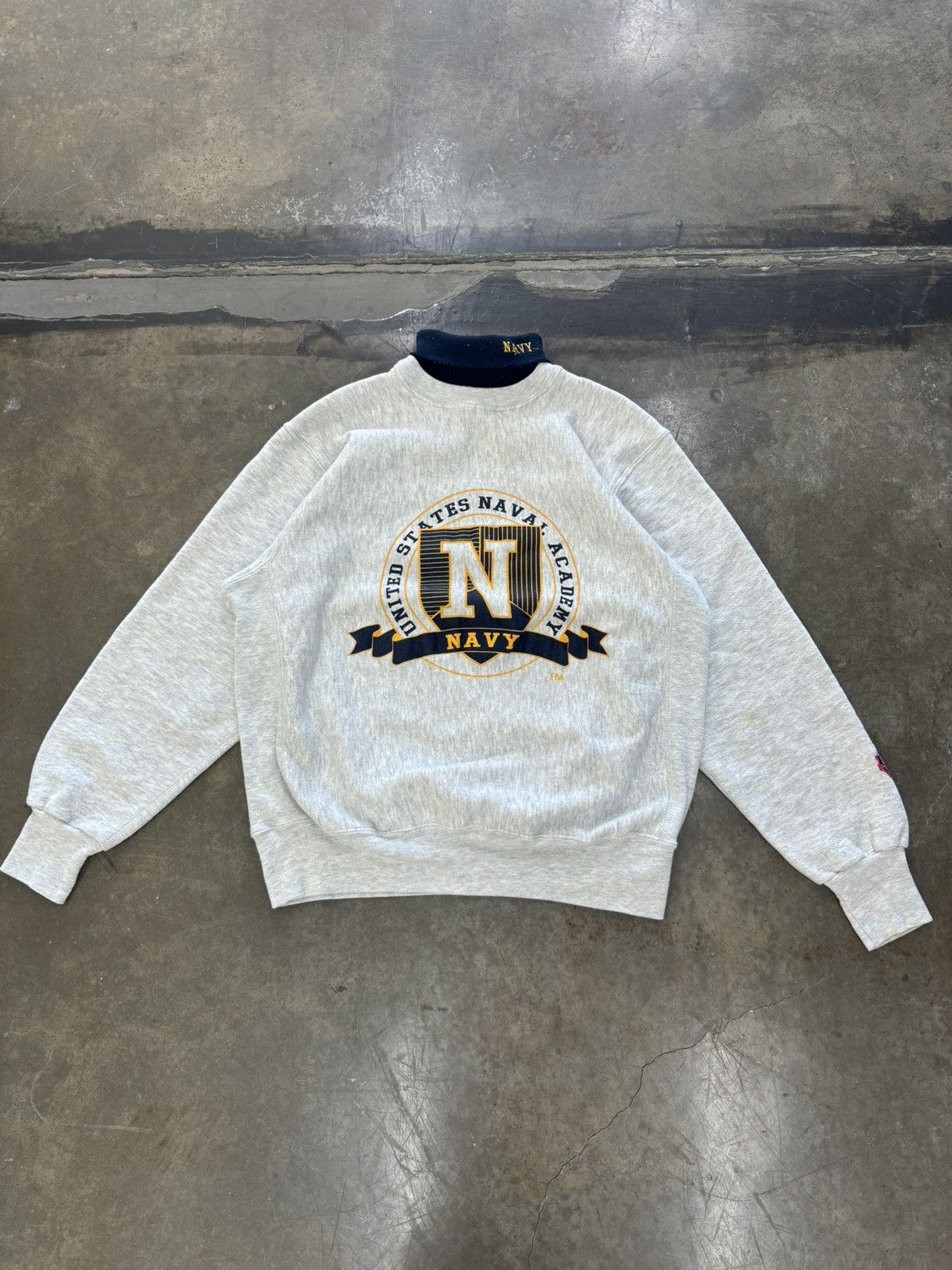 Vintage Vintage United States Navy Faux Turtleneck Crewneck Large Size US L / EU 52-54 / 3 - 2 Thumbnail