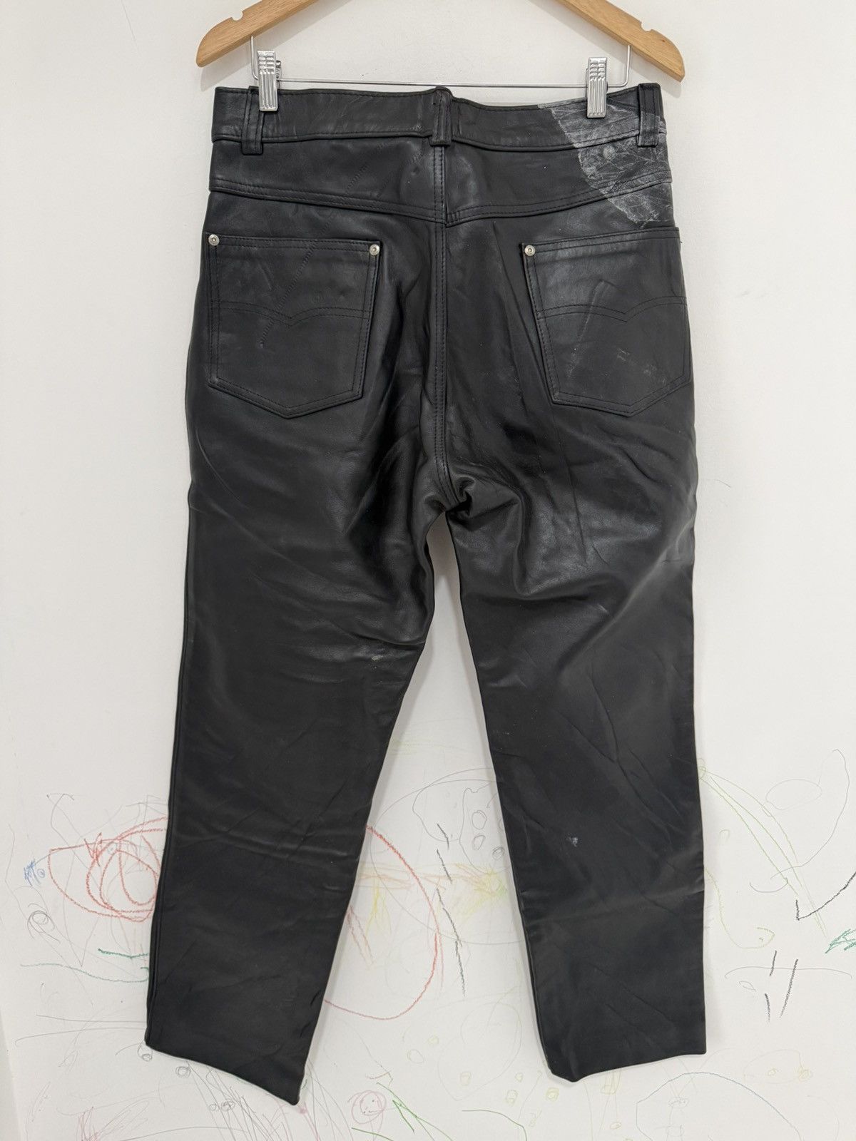 Schott Schott NYC Cowhide Black Leather Pants 34 Size US 34 / EU 50 - 2 Thumbnail