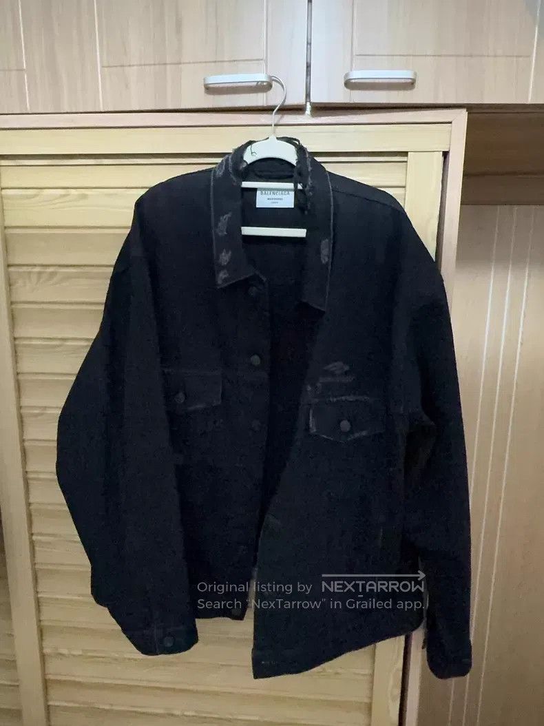 Balenciaga Balenciaga Distressed Denim Jacket Size US M / EU 48-50 / 2 - 1 Thumbnail