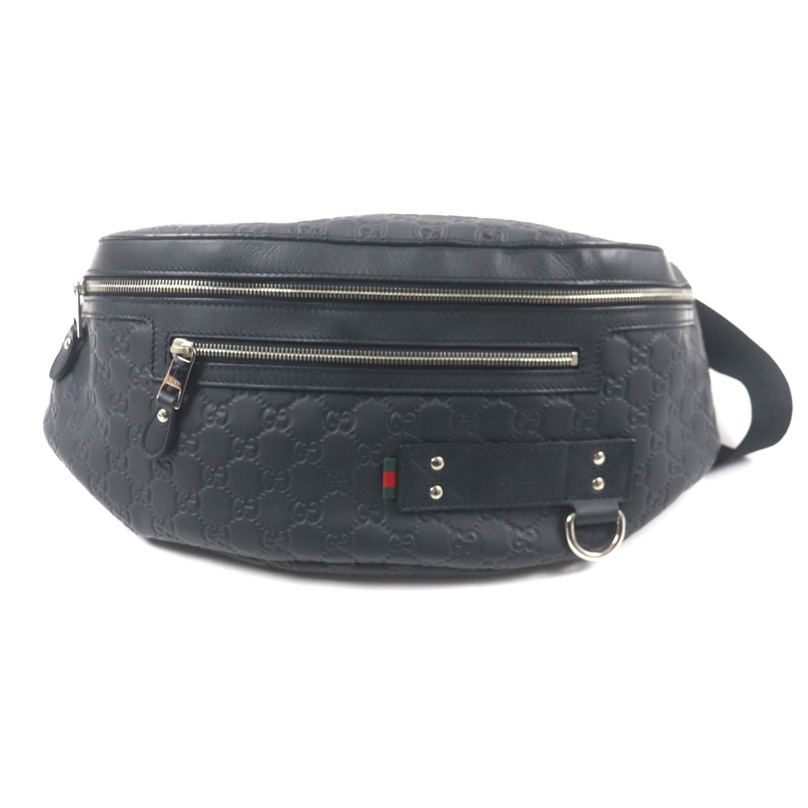 Gucci Gucci Sling Bag Sima Leather Waist Bag Leather Belt Bag 246409 in Black, Men's