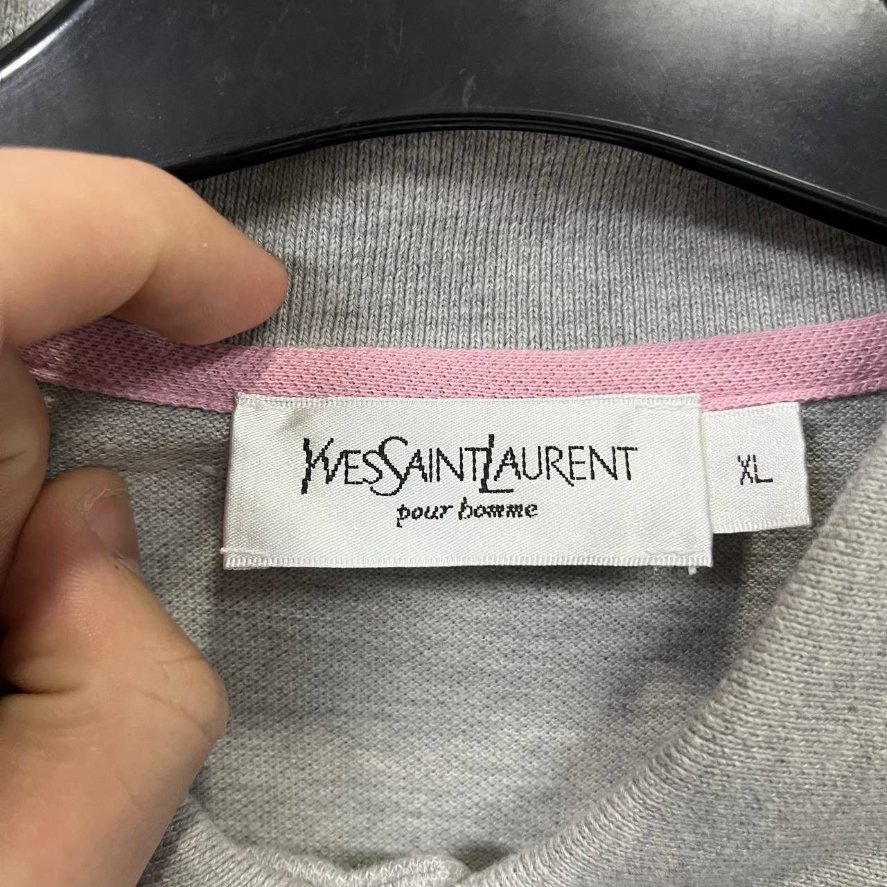 Vintage Yves Saint Lauren Vintage Polo T-shirt Grey Size US XL / EU 56 / 4 - 7 Thumbnail