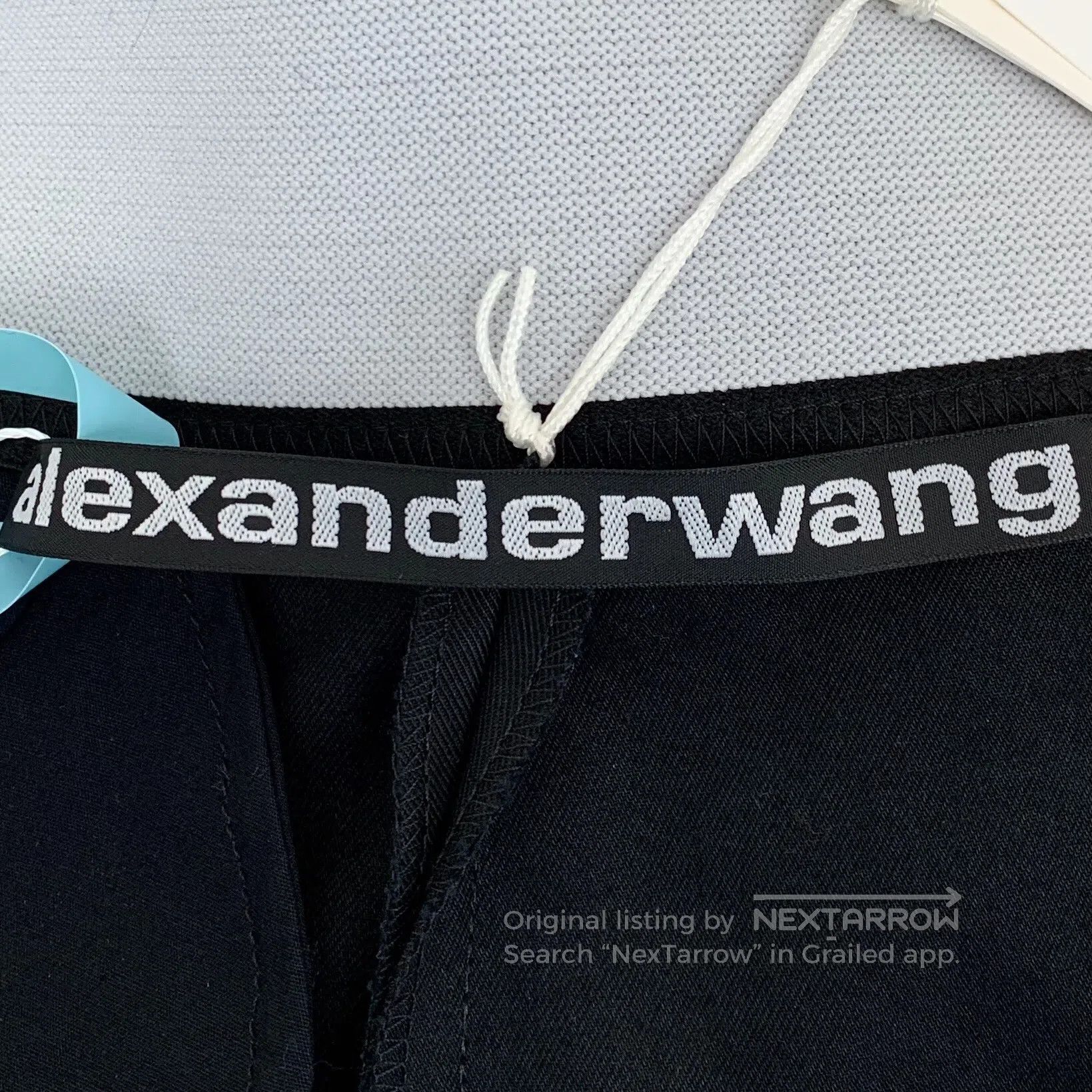 Alexander Wang Alexander Wang size XS Black stretch logo lettered cotton Size US 27 - 6 Thumbnail