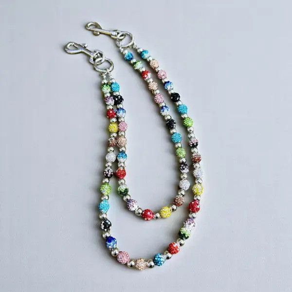Jewelry Double Layer Colorful Lucky Beaded Wallet Chain, Pants Chain Size ONE SIZE - 1 Thumbnail