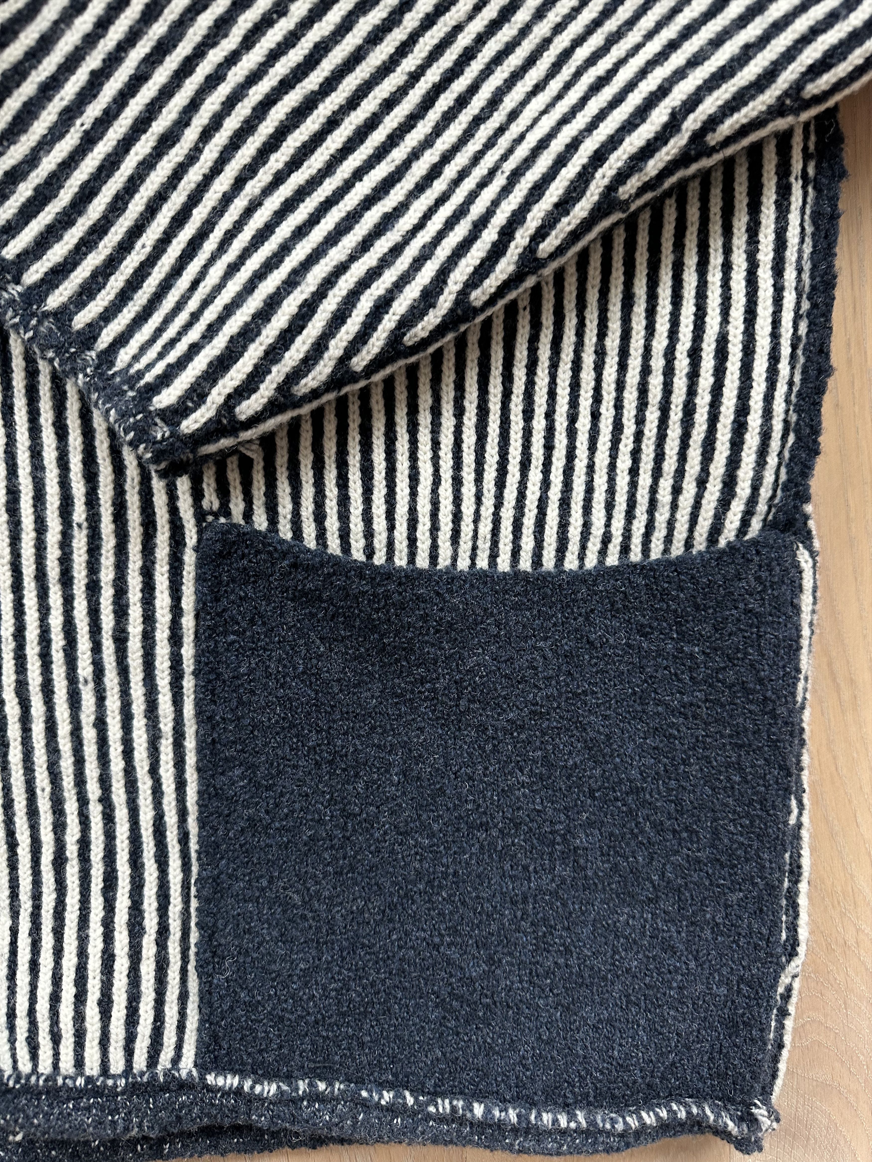 Niceness NICENESS K. Snafu Reversible Wool Knit Jacket Navy/White Size US L / EU 52-54 / 3 - 18 Thumbnail