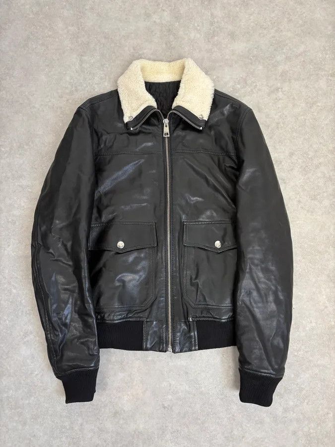 Just Cavalli FW2015 Cavalli Black Leather Shearling Collar Jacket Size US M / EU 48-50 / 2 - 3 Thumbnail