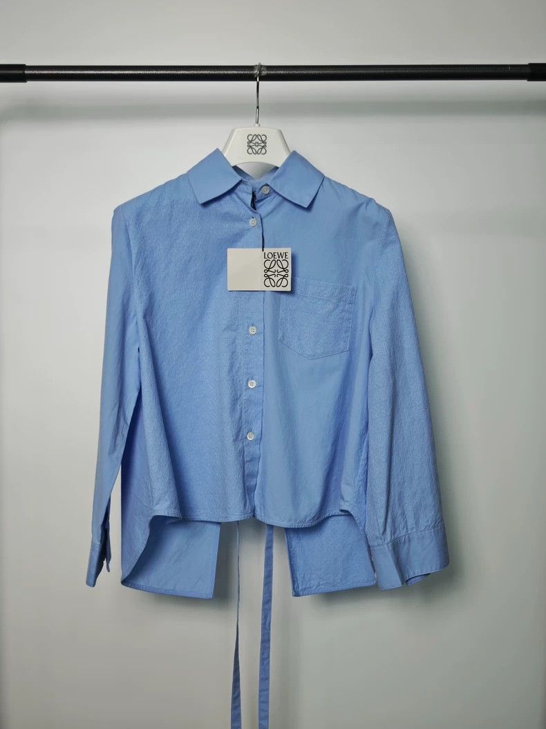 Loewe LOEWE Logo embroidered tie long sleeve shirt Size M / US 6-8 / IT 42-44 - 1 Thumbnail