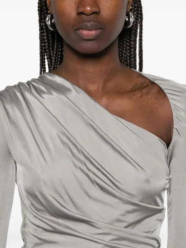 The Attico o1mle0526 Long Sleeve Mini Dress in Gray Size L / US 10 / IT 46 - 5 Thumbnail
