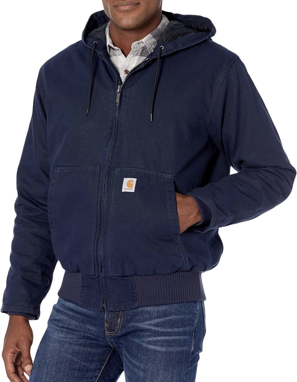 image of J130-M Washed Duck Insulated Active Jacket NWT XL in Blue, Men's