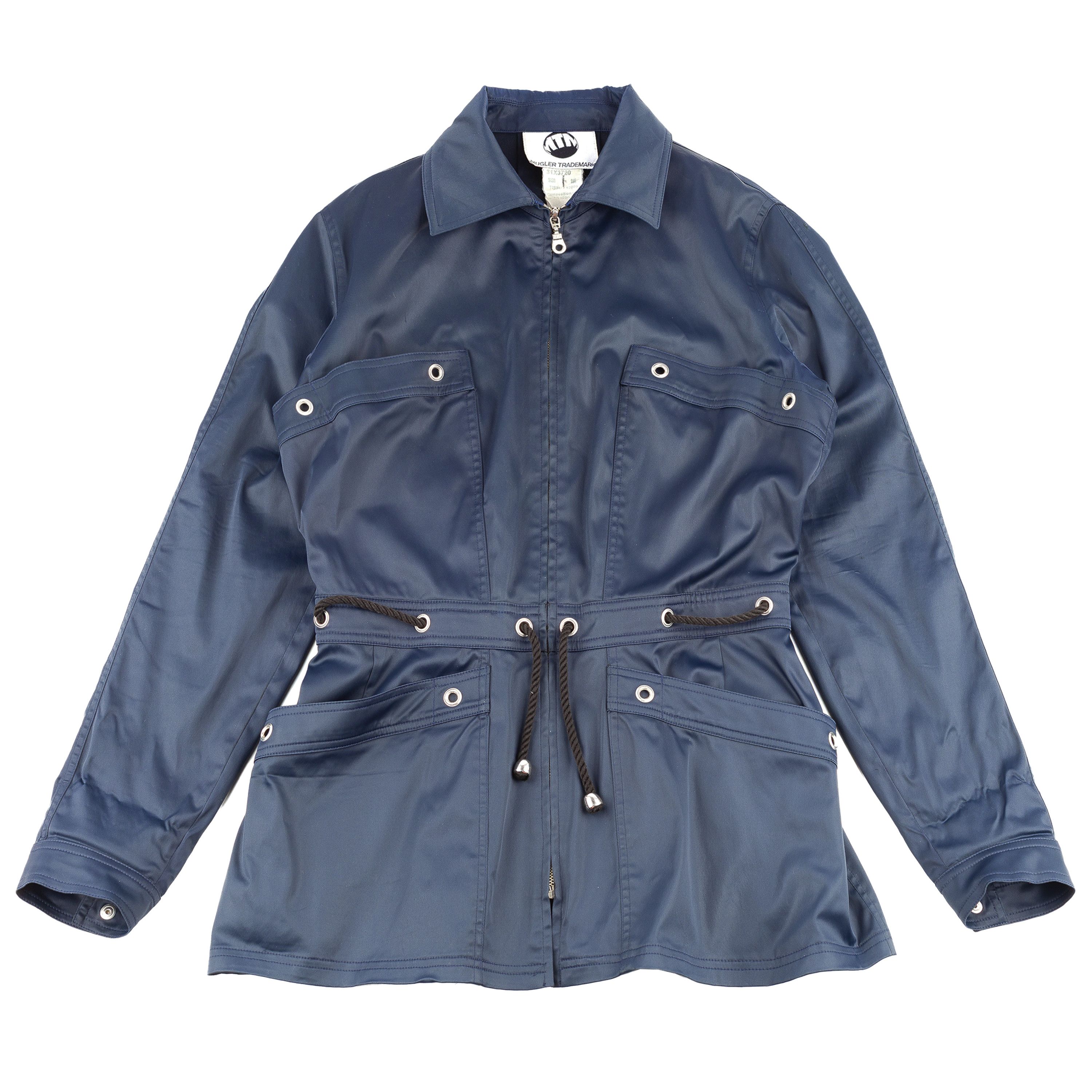Thierry Mugler Thierry Mugler Vintage Blue Polyamide Trench Coat (M) Size M / US 6-8 / IT 42-44 - 1 Thumbnail