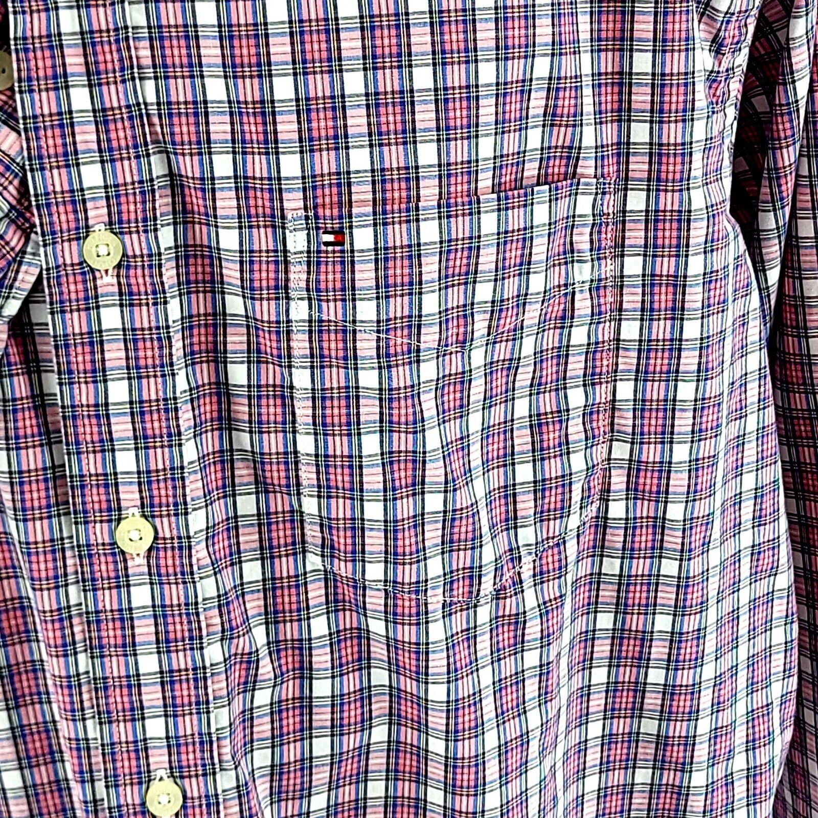 Tommy Hilfiger Tommy Hilfiger Blue Pink Plaid XL Collard Pocket Front Butto Size US XL / EU 56 / 4 - 2 Thumbnail