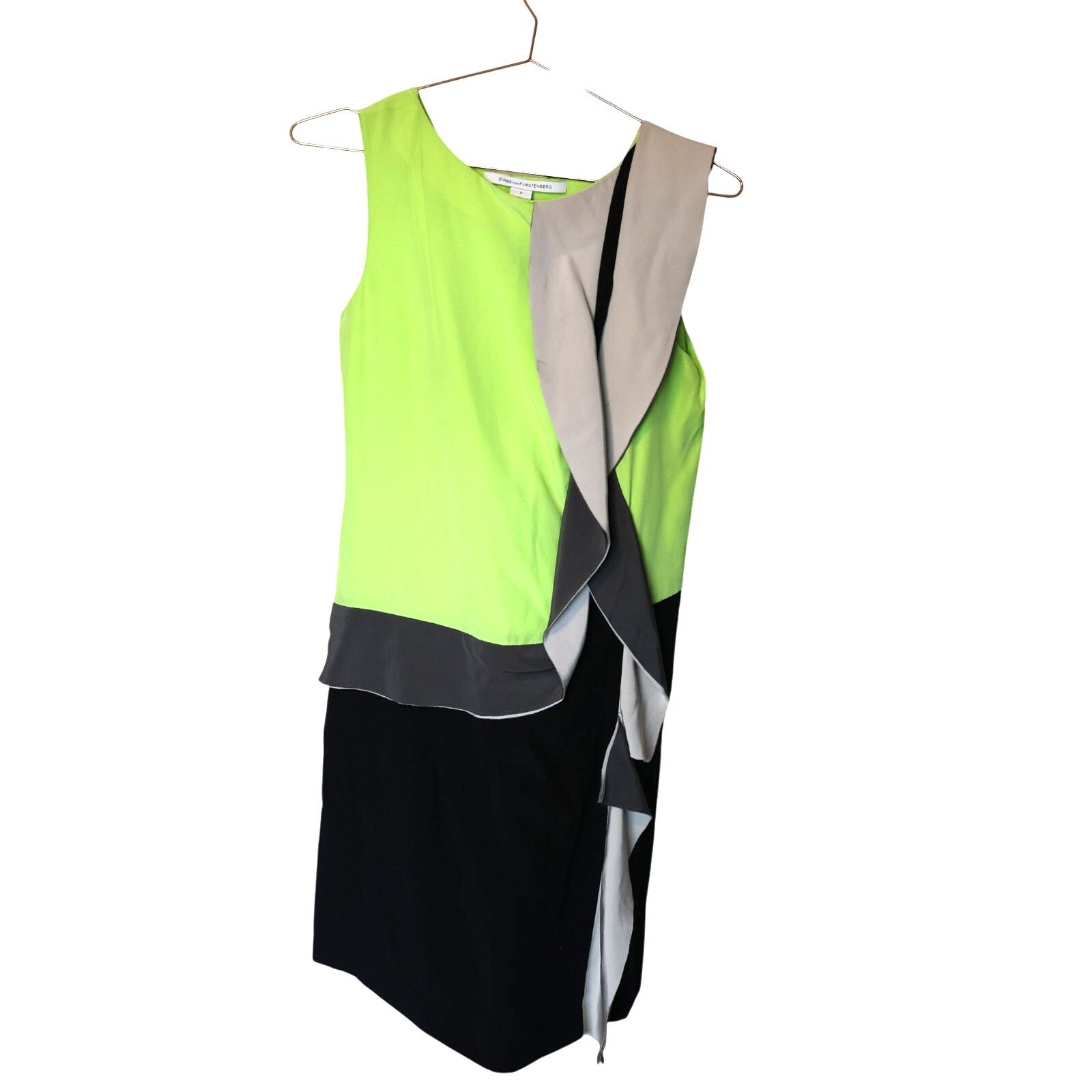 Diane von Furstenberg Diane Von Furstenberg Shizuka Dress - Size 2 - Green / Black Size XS / US 0-2 / IT 36-38 - 1 Thumbnail