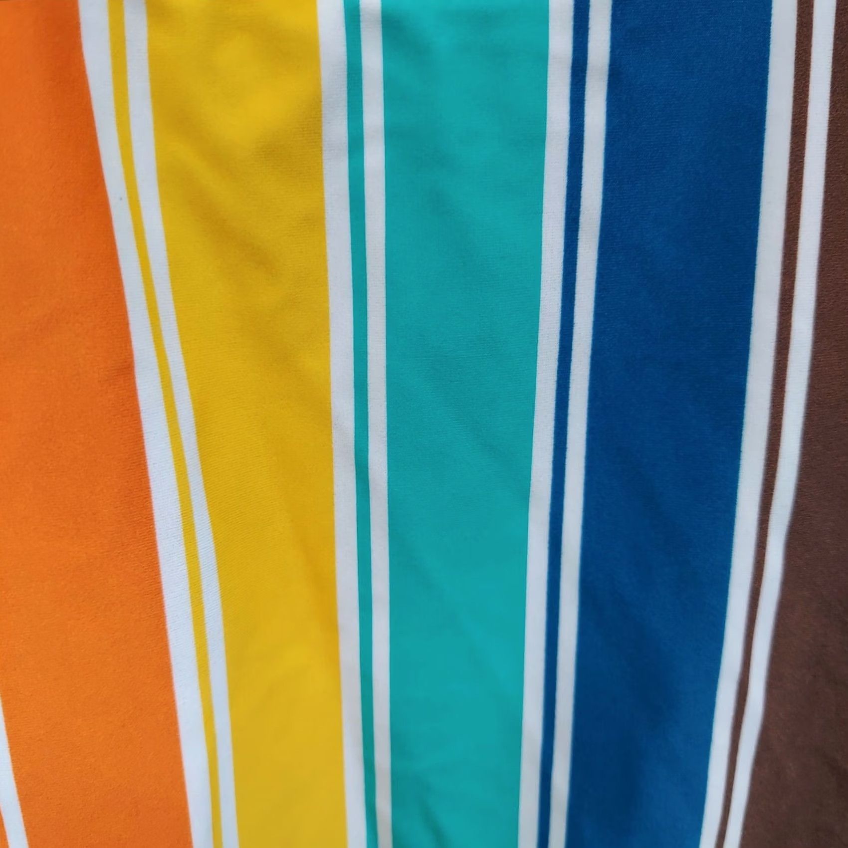 Rainbow Heat Womens Rainbow Stripe One Piece Swimsuit Criss Cross Back Scoop Neck Multicolor Size ONE SIZE - 5 Thumbnail