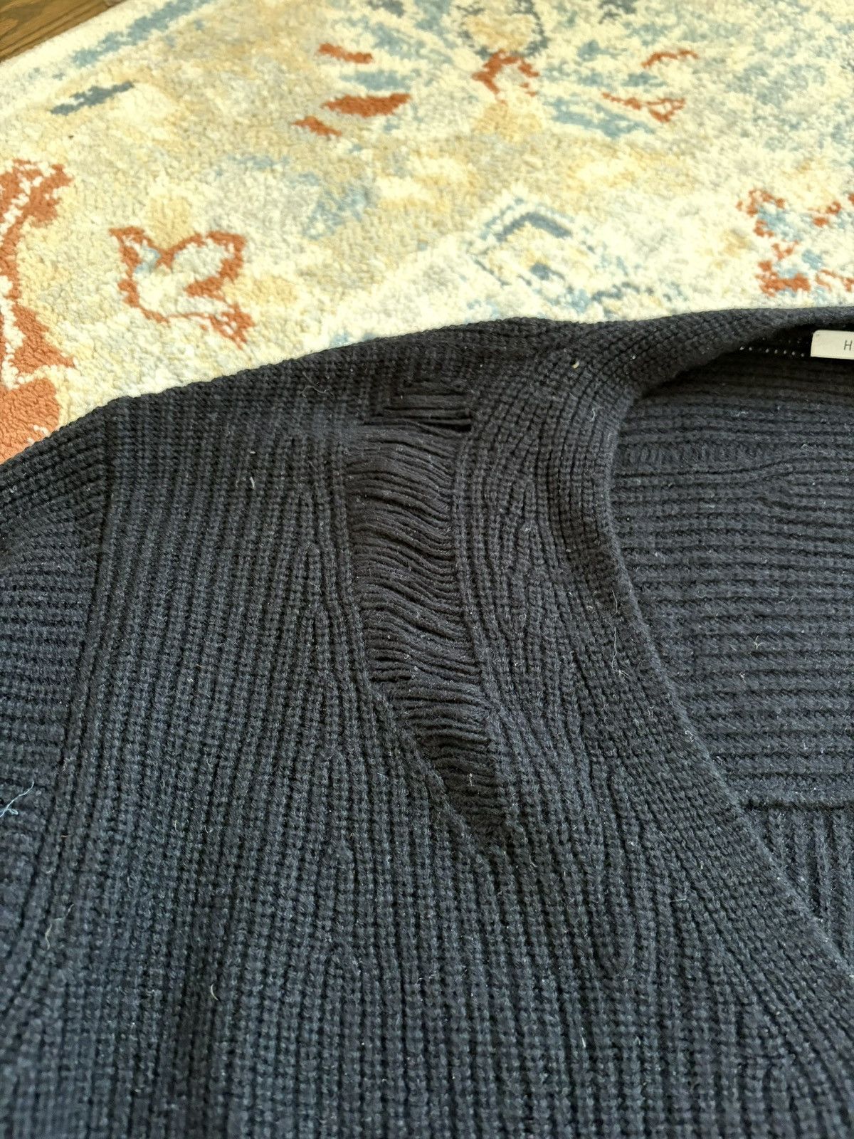 Helmut Lang Helmut Lang Oversized Black Sweater Ragged Knit Size S Size US S / EU 44-46 / 1 - 3 Thumbnail