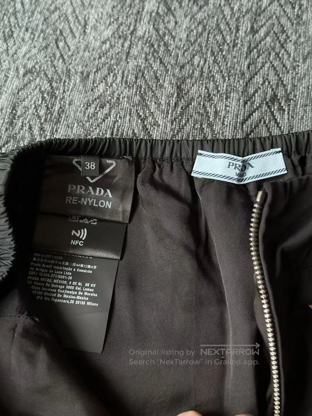 Prada Prada Nylon Zip-Up Triangle Logo Short Skirt| Size 37" - 3 Thumbnail