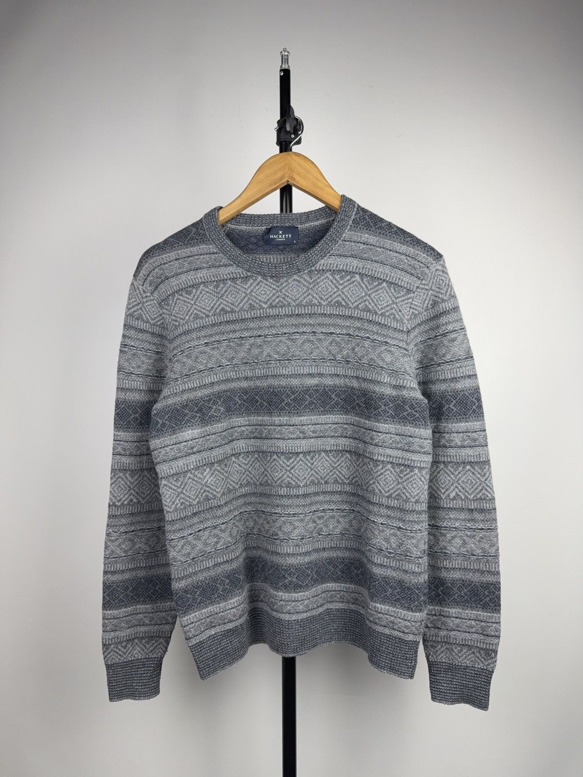 Hackett Luxury Retro Hackett London Nordic Pattern Wool Knit Sweater Size US S / EU 44-46 / 1 - 1 Thumbnail