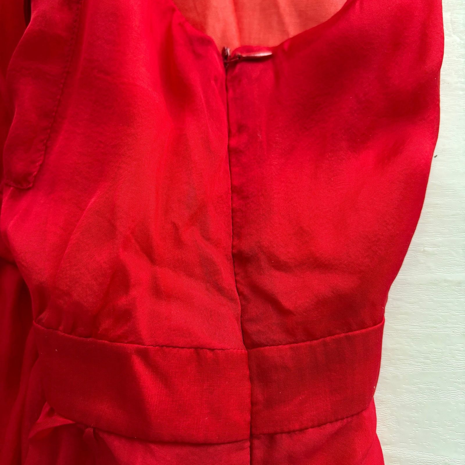 Other Fumblin' Fee Red Silk Peplum Sleeveless Top Button Front Size M / US 6-8 / IT 42-44 - 10 Thumbnail