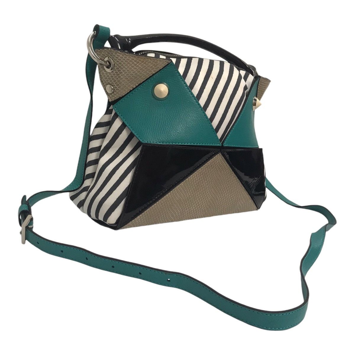 Hiroko Koshino Homme × Japanese Brand Hiroko Koshino Patchwork Multicolour SlingBag/tote Bag Size ONE SIZE - 2 Thumbnail