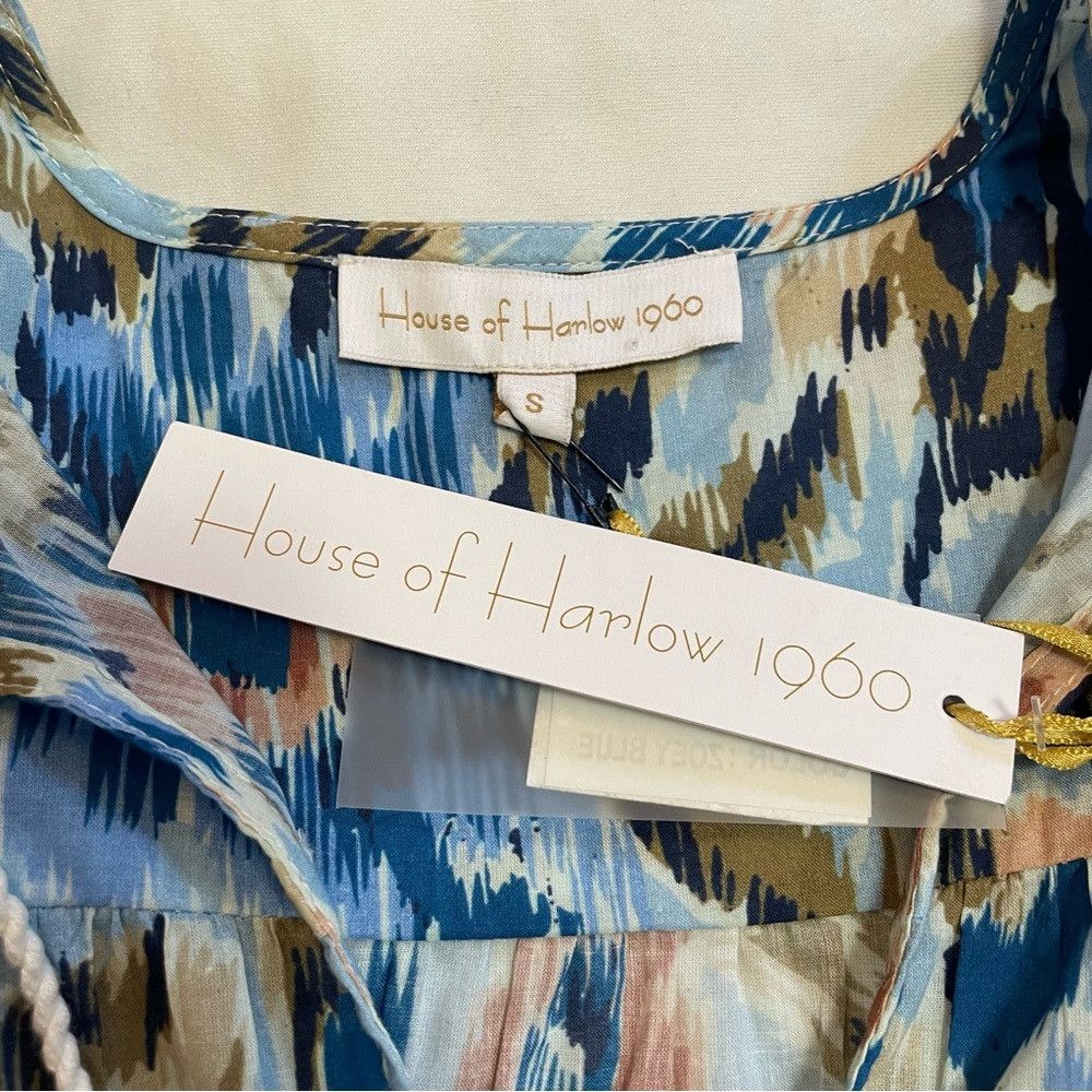House of Harlow NWT New House Of Harlow Zoey Flutter Sleeve Cotton Blue Blo Size S / US 4 / IT 40 - 6 Thumbnail