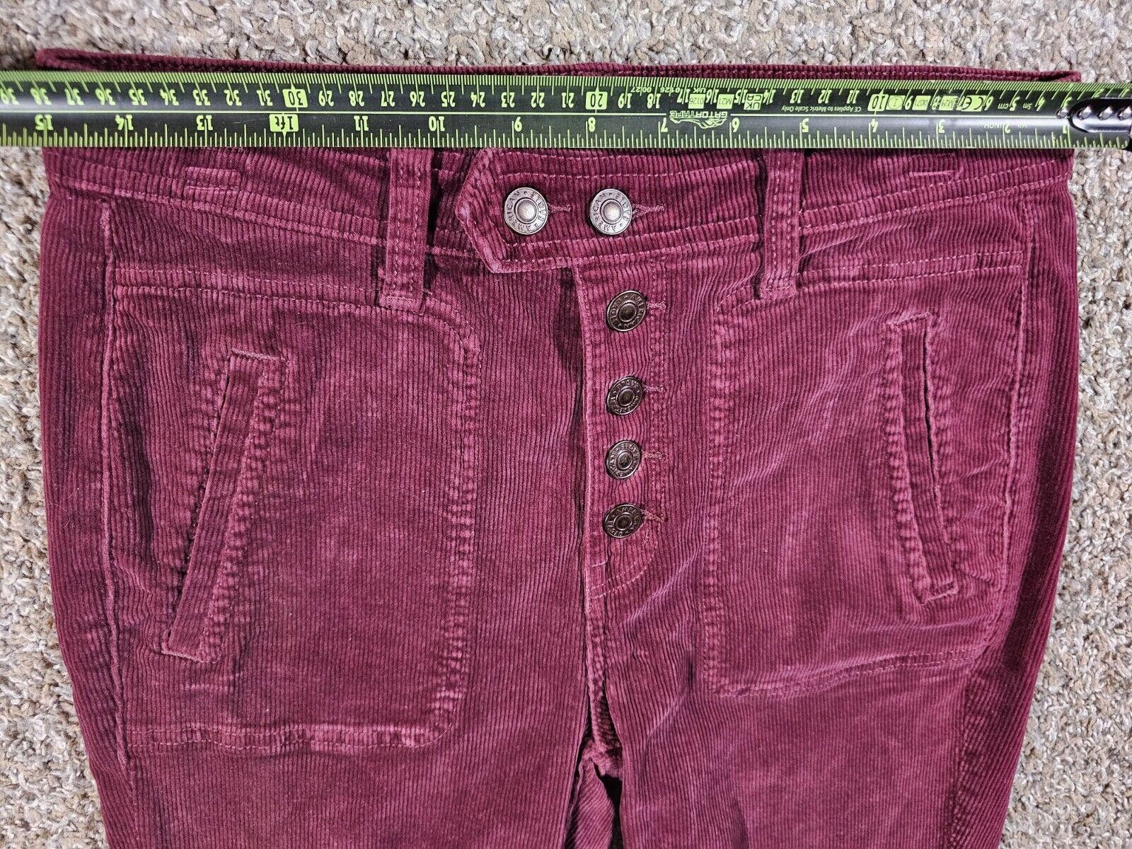 Designer 6 Button AMERICAN EAGLE Courduroy Pants Size 6 Red Size 28" / US 6 / IT 42 - 4 Thumbnail