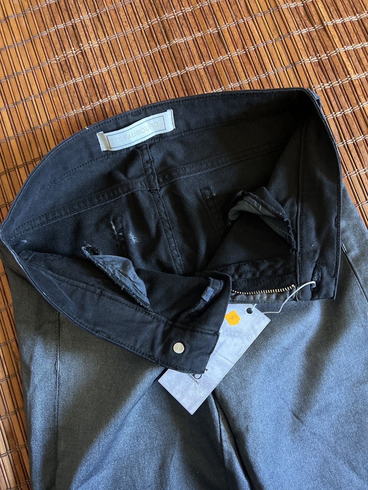 Other 75Faubourg gunmetal silver wax coated denim high waist jeans Size 26" / US 2 / IT 38 - 13 Thumbnail