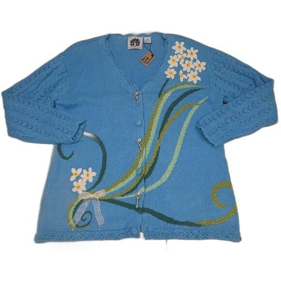 Tundra Vtg Storybook Knits Floral Cardigan Sweater Size XL / US 12-14 / IT 48-50 - 1 Thumbnail
