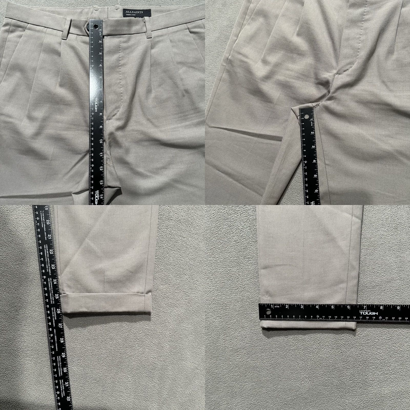 Allsaints Allsaints Pants Men 32 (35x26) Beige Tallis Trouser Pleated Wool Blend Cropped Size US 32 / EU 48 - 9 Thumbnail