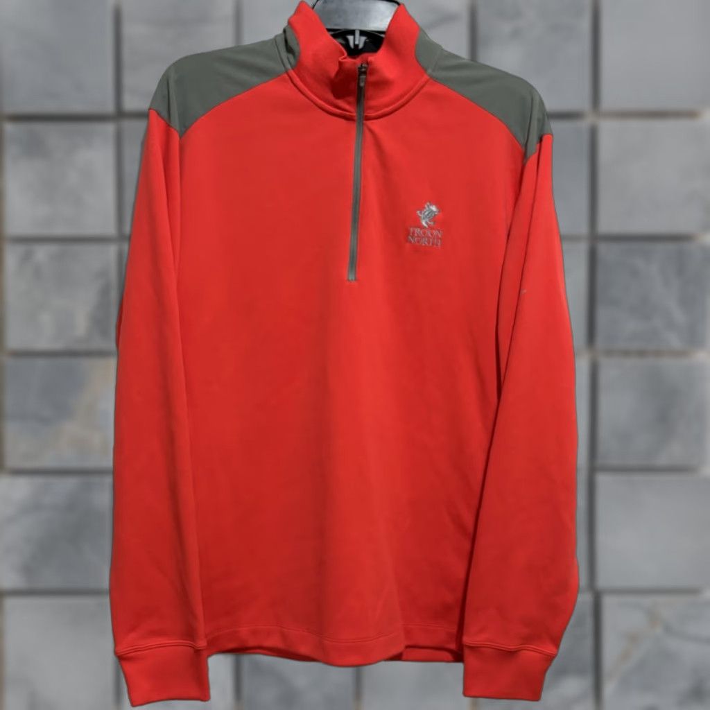 Nike Nike Golf Pullover Mens M Coral Red 1/4 Zip Dri-FIT Tour Performance Troon North Size US M / EU 48-50 / 2 - 1 Thumbnail