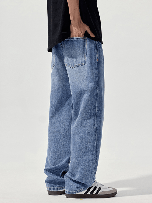 Japanese Brand × Jean Washed blue men's all-match loose straight jeans Size US 32 / EU 48 - 3 Thumbnail