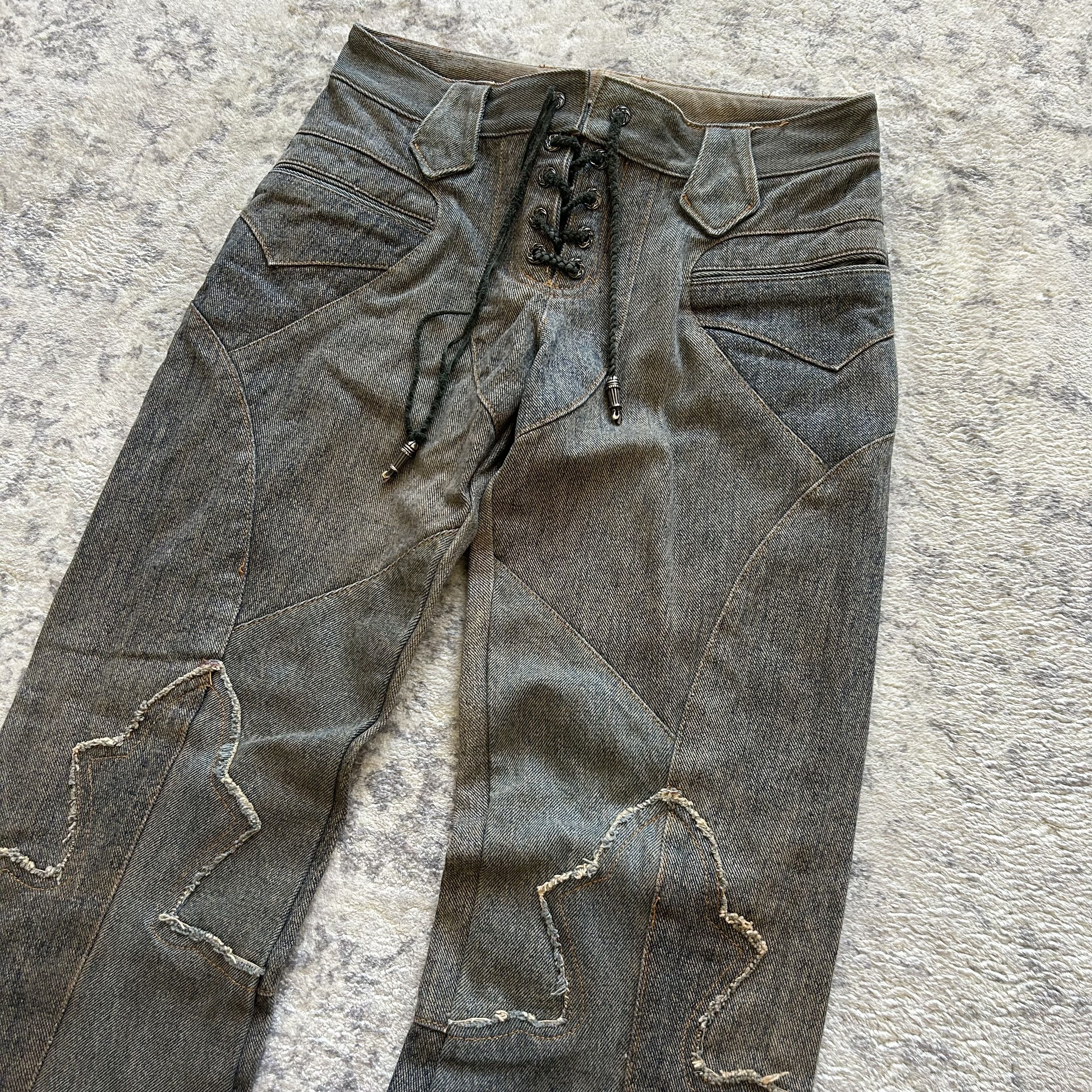 A&G Rock A&G Le Fleur Patch Work Lace-up Jeans Size US 28 / EU 44 - 5 Thumbnail