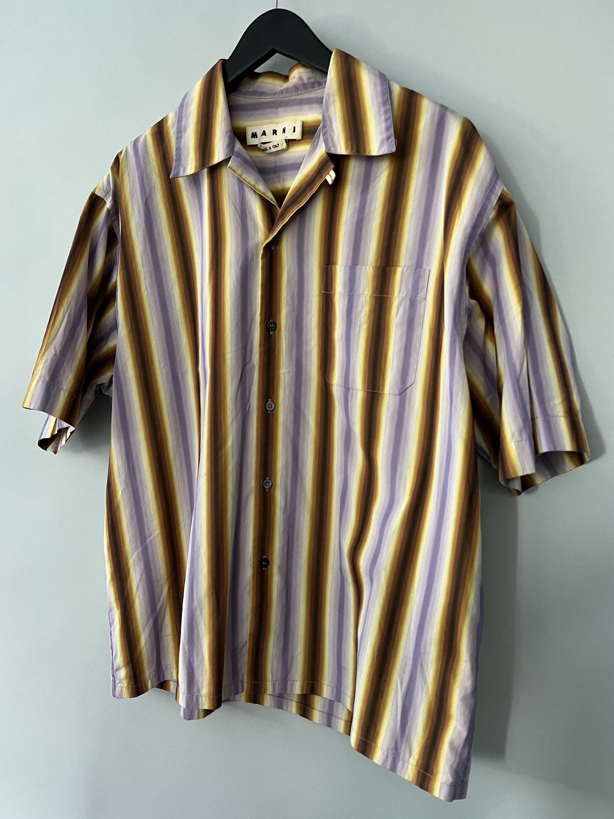 Marni Marni Light Purple & Brown Striped Shirt Size US L / EU 52-54 / 3 - 3 Thumbnail