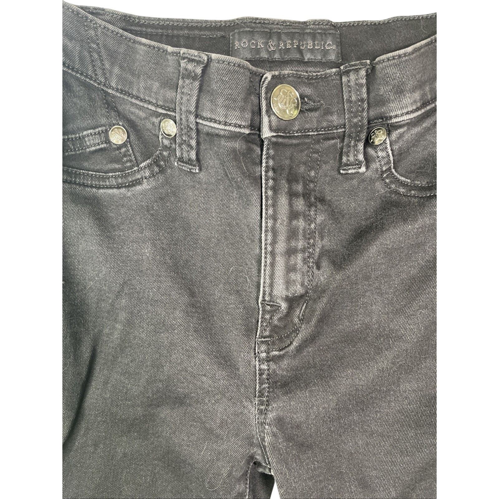 Rock & Republic Rock & Republic High Roller Women's Size 24”Black Denim Size 24" / US 00 / IT 34 - 2 Thumbnail