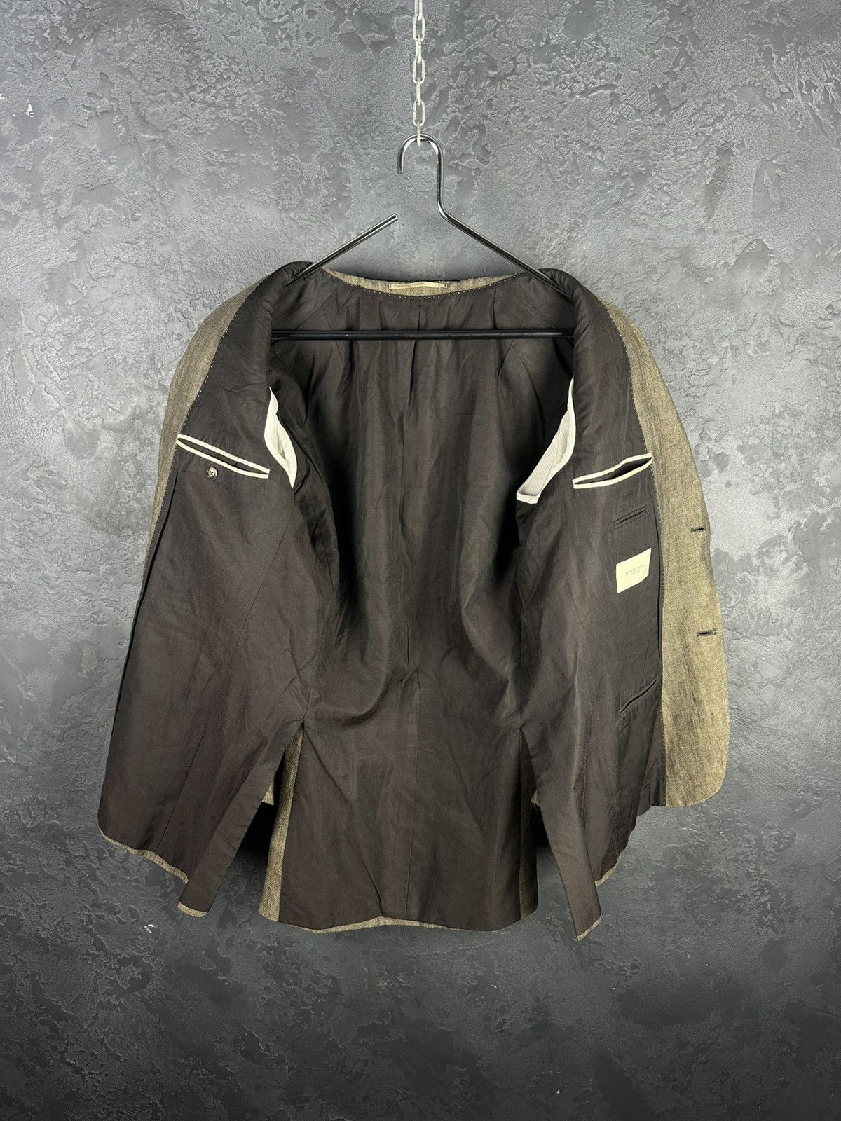 Burberry × Vintage Vintage Burberry London Men's Lino Blazer Jacket Two Button Size 48R - 9 Thumbnail