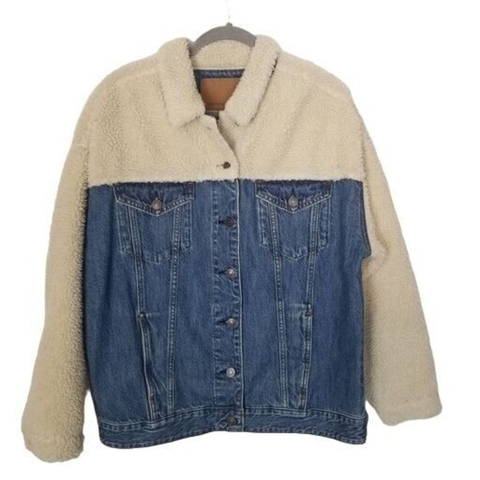 American Eagle Outfitters American Eagle Womens Denim Jacket Faux Sherpa Sz M Western Size M / US 6-8 / IT 42-44 - 2 Thumbnail