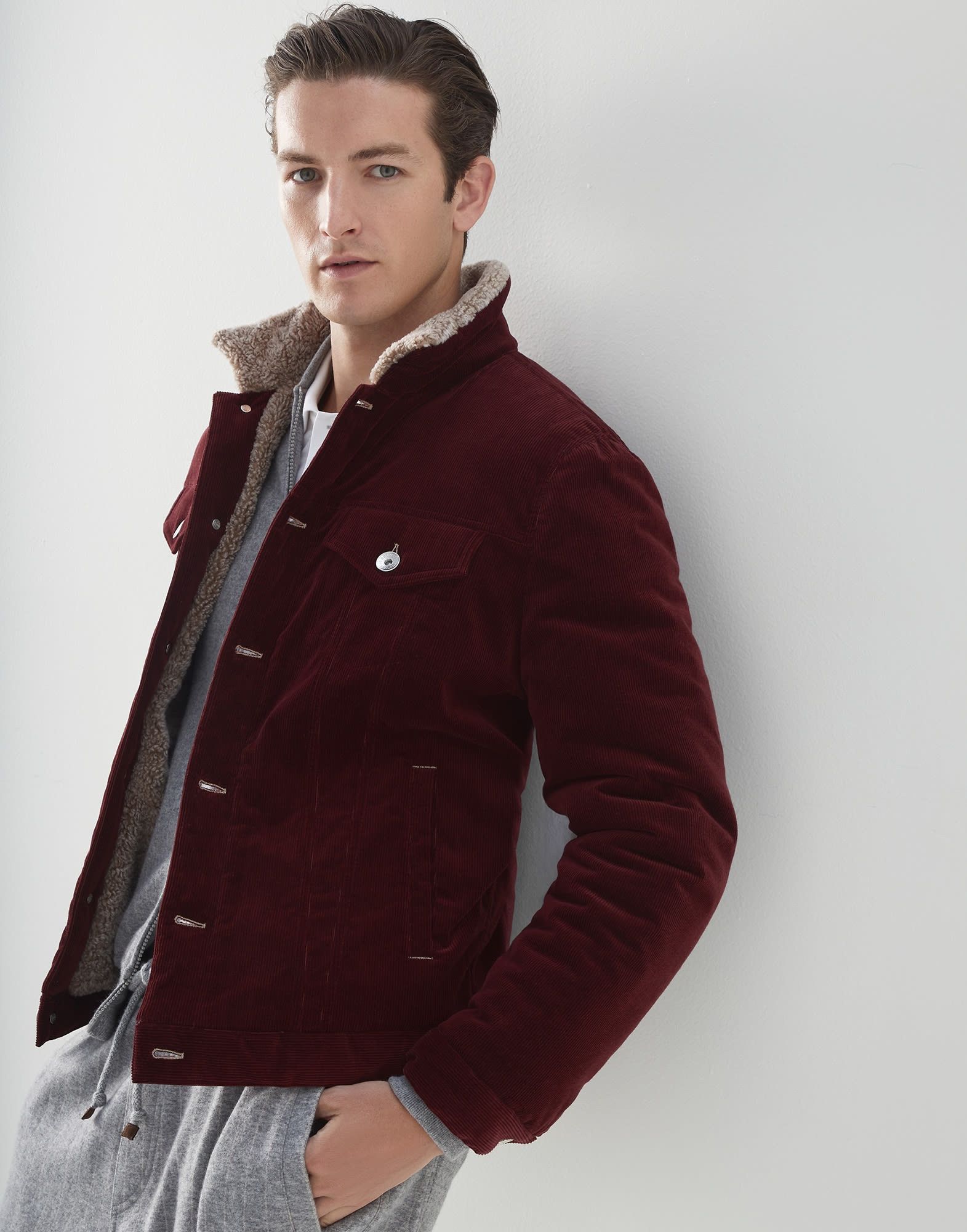 Brunello Cucinelli o1w1db10225 Goose-Padded Jacket in Dark Red Size US L / EU 52-54 / 3 - 3 Thumbnail