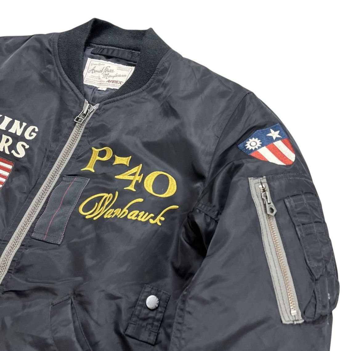 Avirex RARE PIECE!! 1990s Avirex FLYING TIGERS Bomber Jacket USA Size US L / EU 52-54 / 3 - 3 Thumbnail