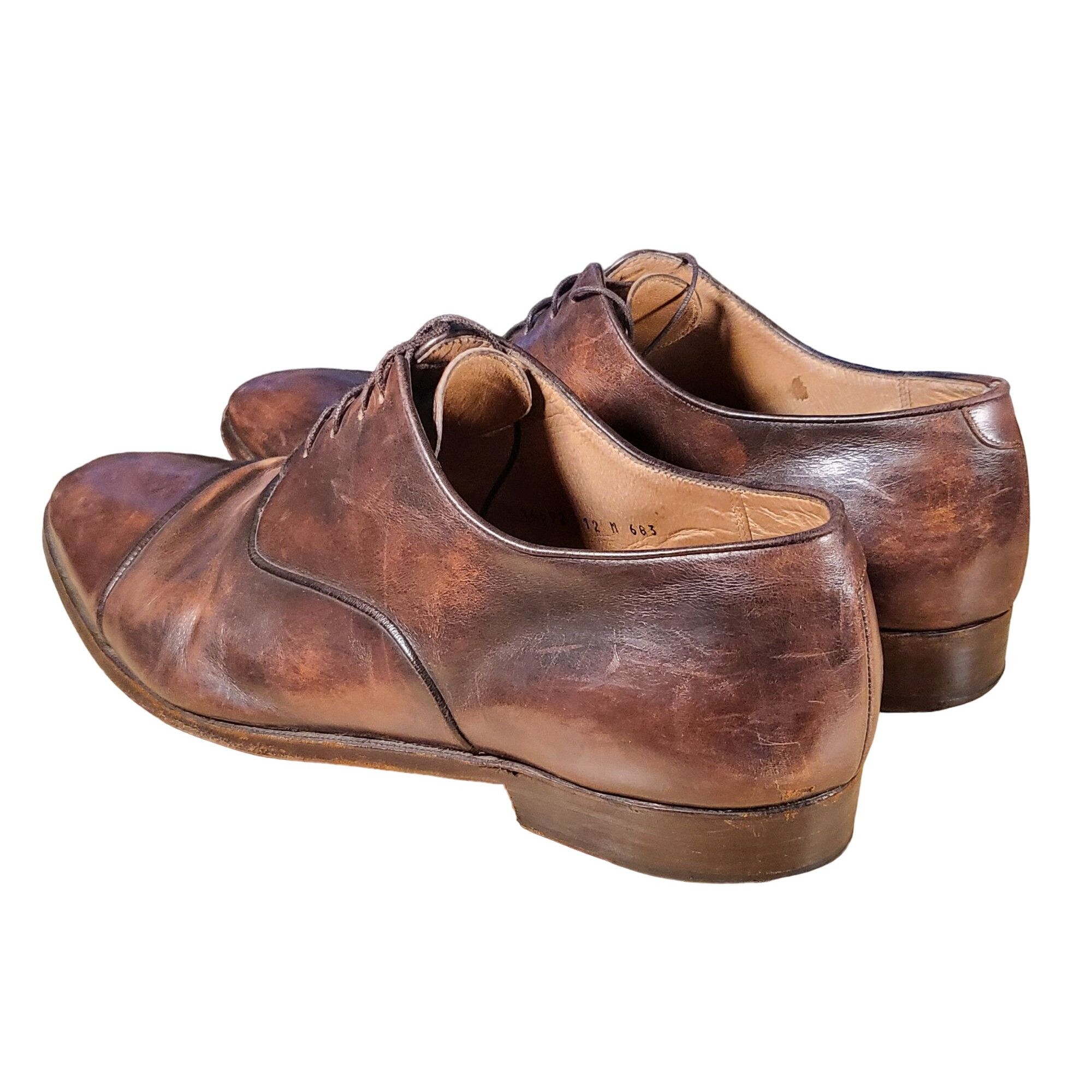 Gravati Gravati Oxford Shoes Men Sz 12 M Brown Leather Lace Up Desig Size US 12 / EU 45 - 2 Thumbnail