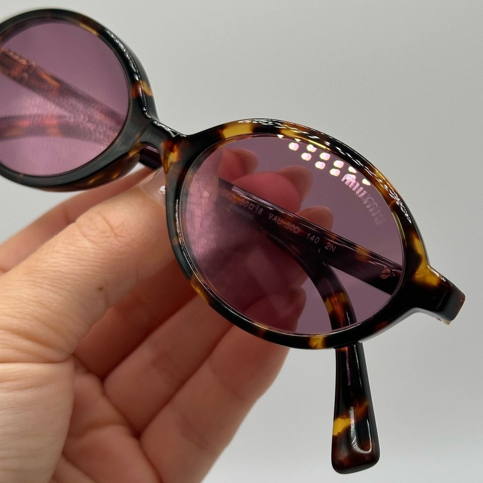 Miu Miu NEW MIU MIU MU04ZS VAU50D Honey Havana Dark Pink Mirror Size ONE SIZE - 9 Thumbnail