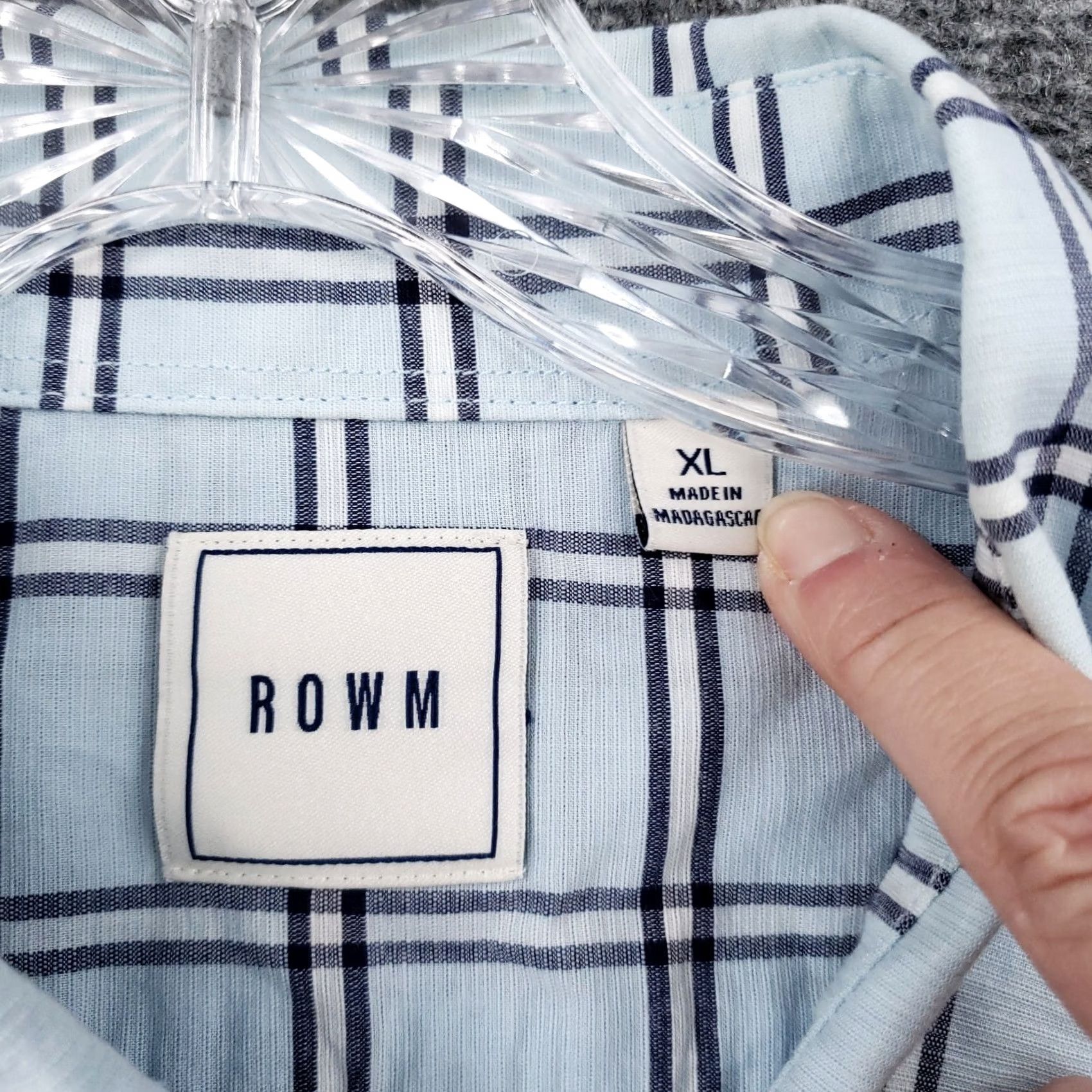 Vintage Rowm Button Down Shirt Mens XL Blue Short Sleeve Plaid Collared Size US XL / EU 56 / 4 - 7 Thumbnail