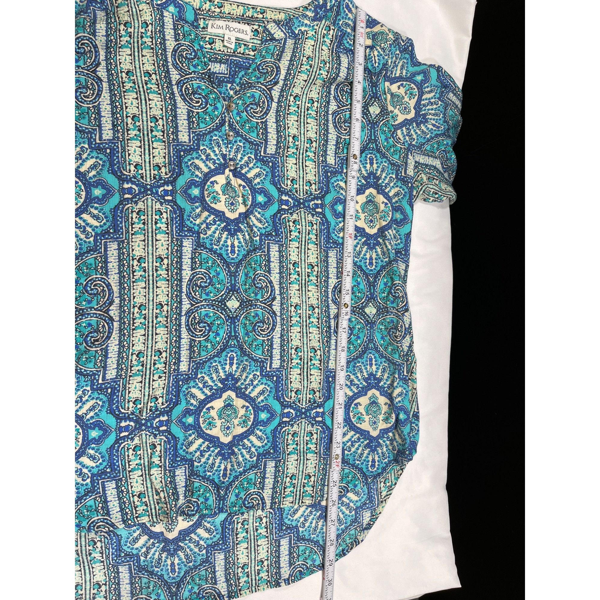 Other Kim Rogers SKU 7729 Womens Blue and Green Paisley Blouse Siz Size XL / US 12-14 / IT 48-50 - 5 Thumbnail