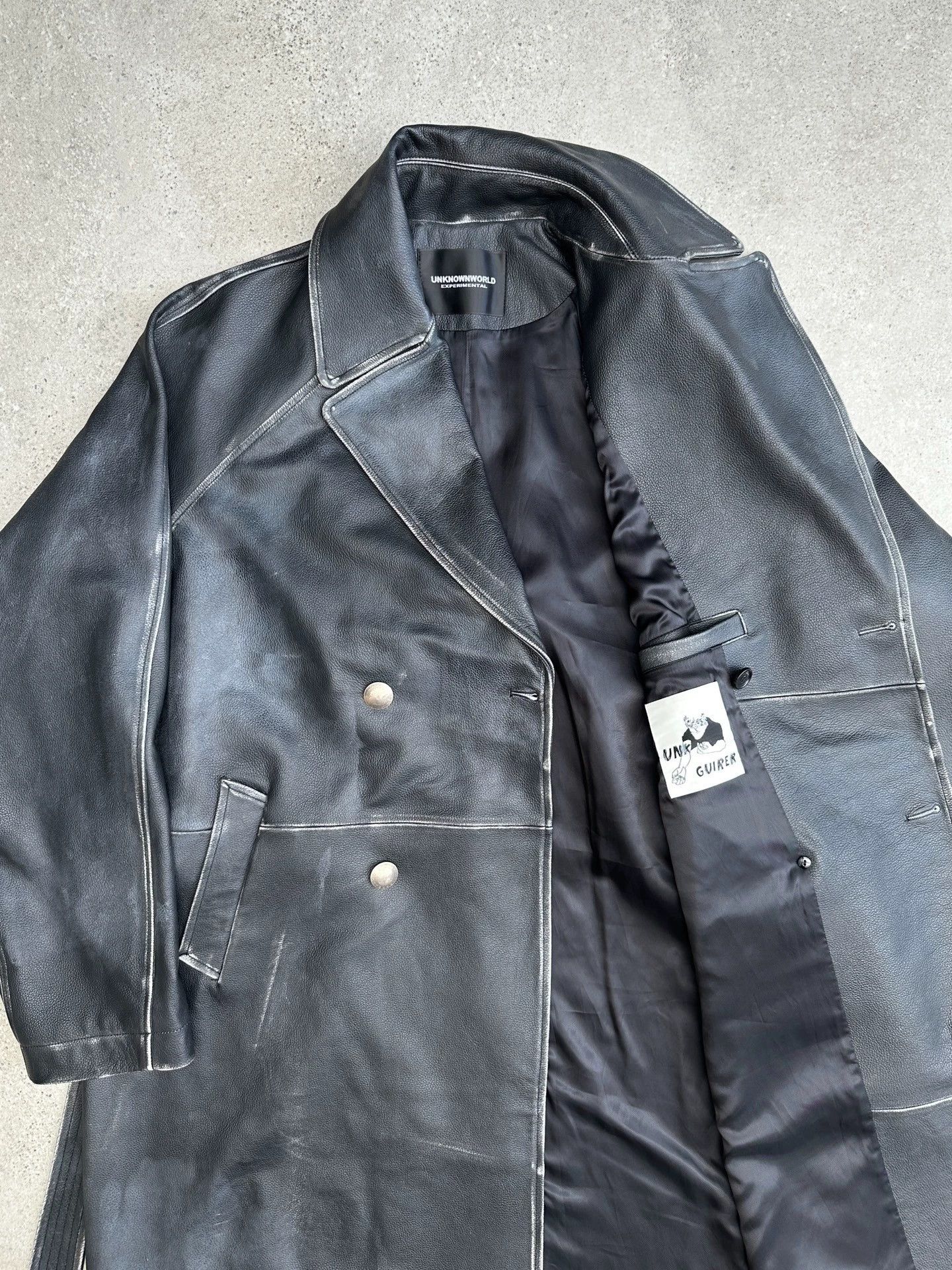 Other UNKNOWNWORLD Vintage Distressed Cowhide Trench Coat Size US S / EU 44-46 / 1 - 6 Thumbnail