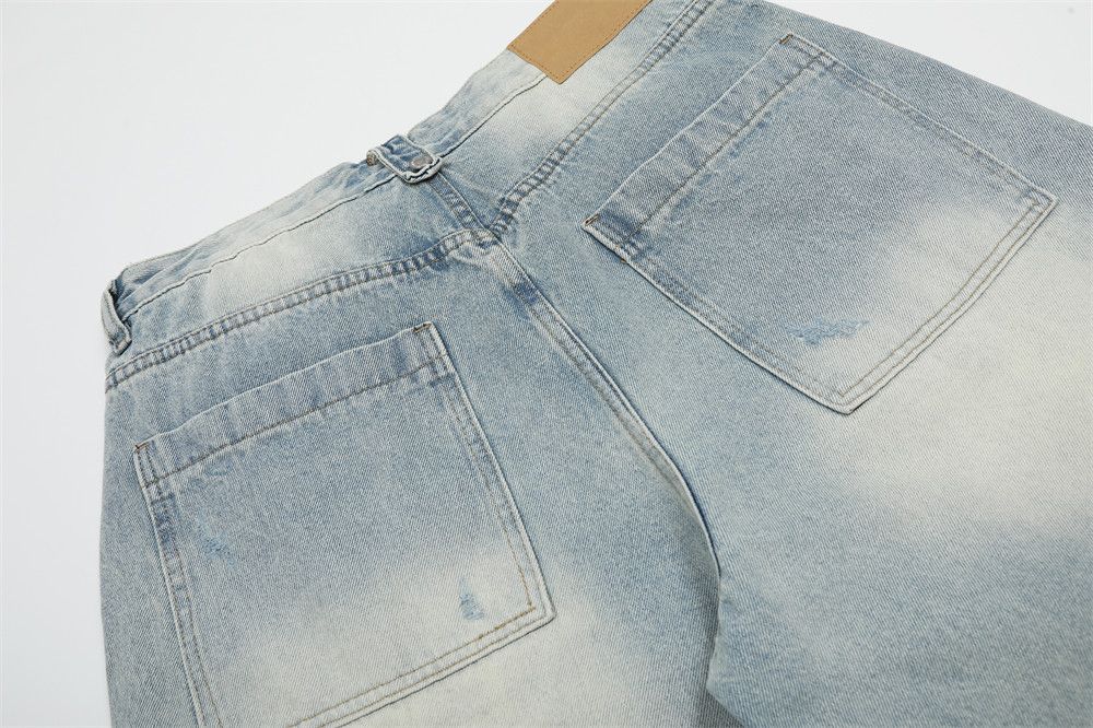 Japanese Brand × Jean Punk distressed loose straight ripped washed denim shorts Size US 32 / EU 48 - 5 Thumbnail
