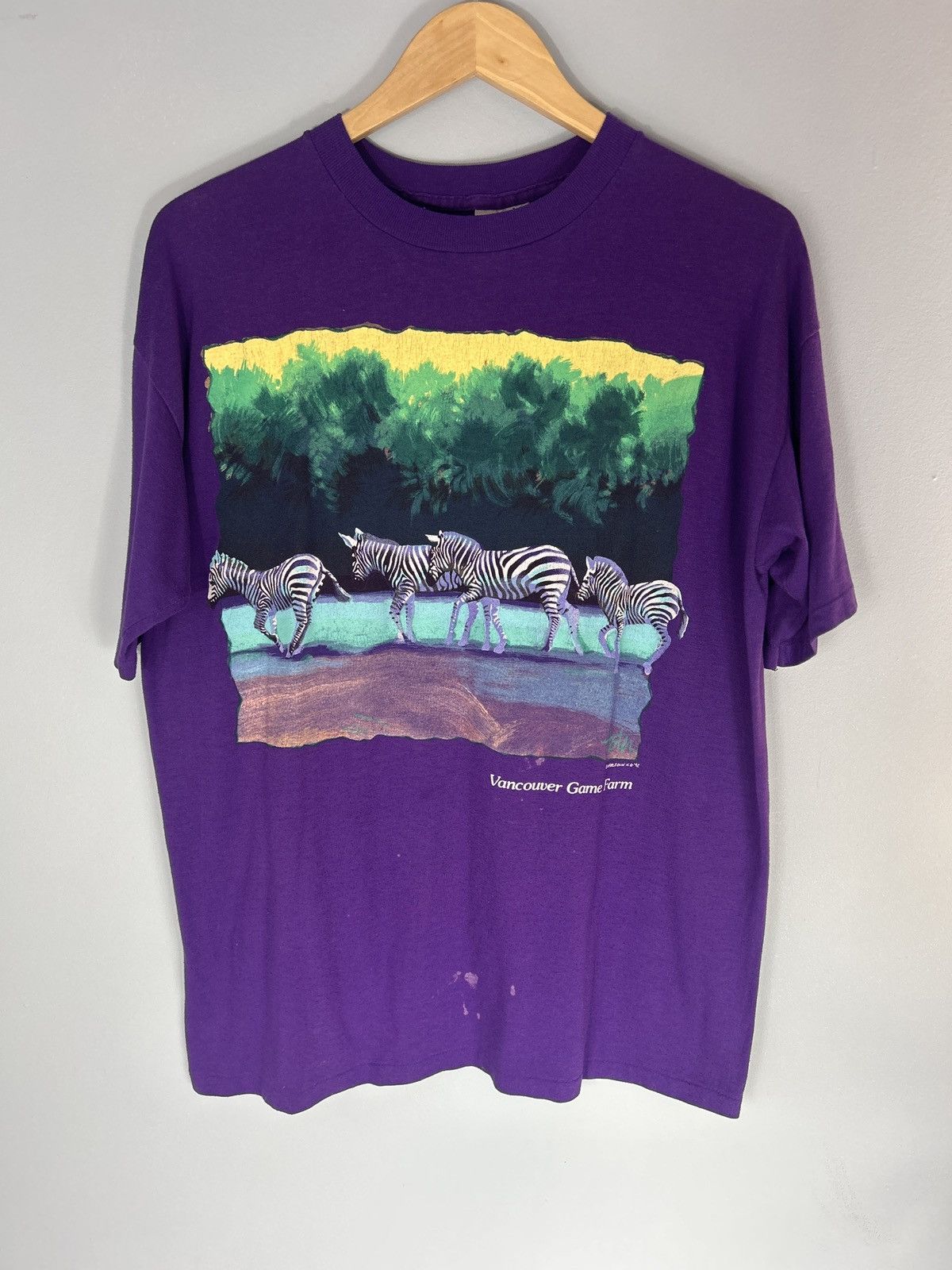 Vintage Vintage 1992 Harlequin Nature Graphics Zebra Tee Size US L / EU 52-54 / 3 - 1 Thumbnail