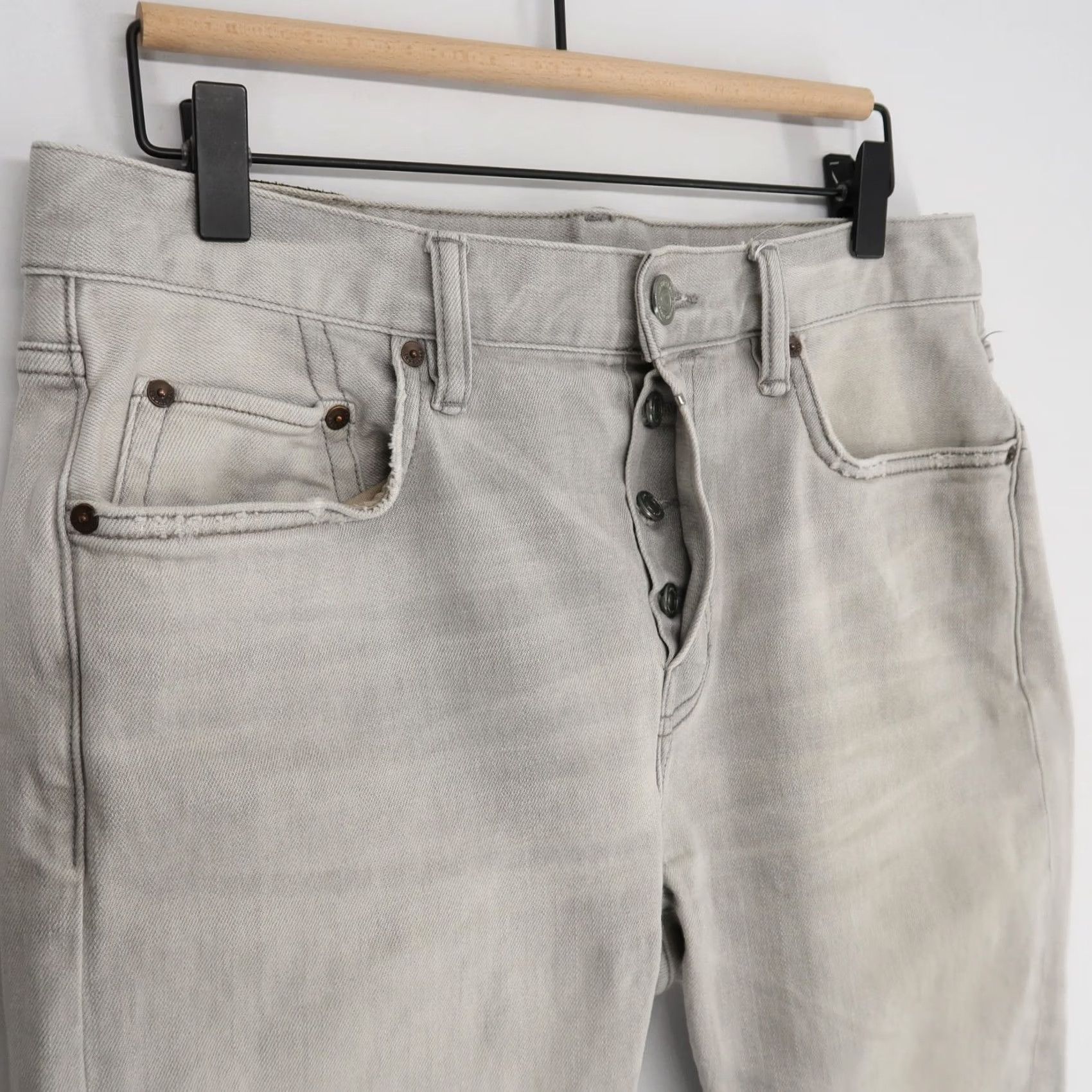 Allsaints AllSaints Jeans Mens 32 Gray Skinny Tapered Button Fly Stretch Denim Size US 32 / EU 48 - 5 Thumbnail