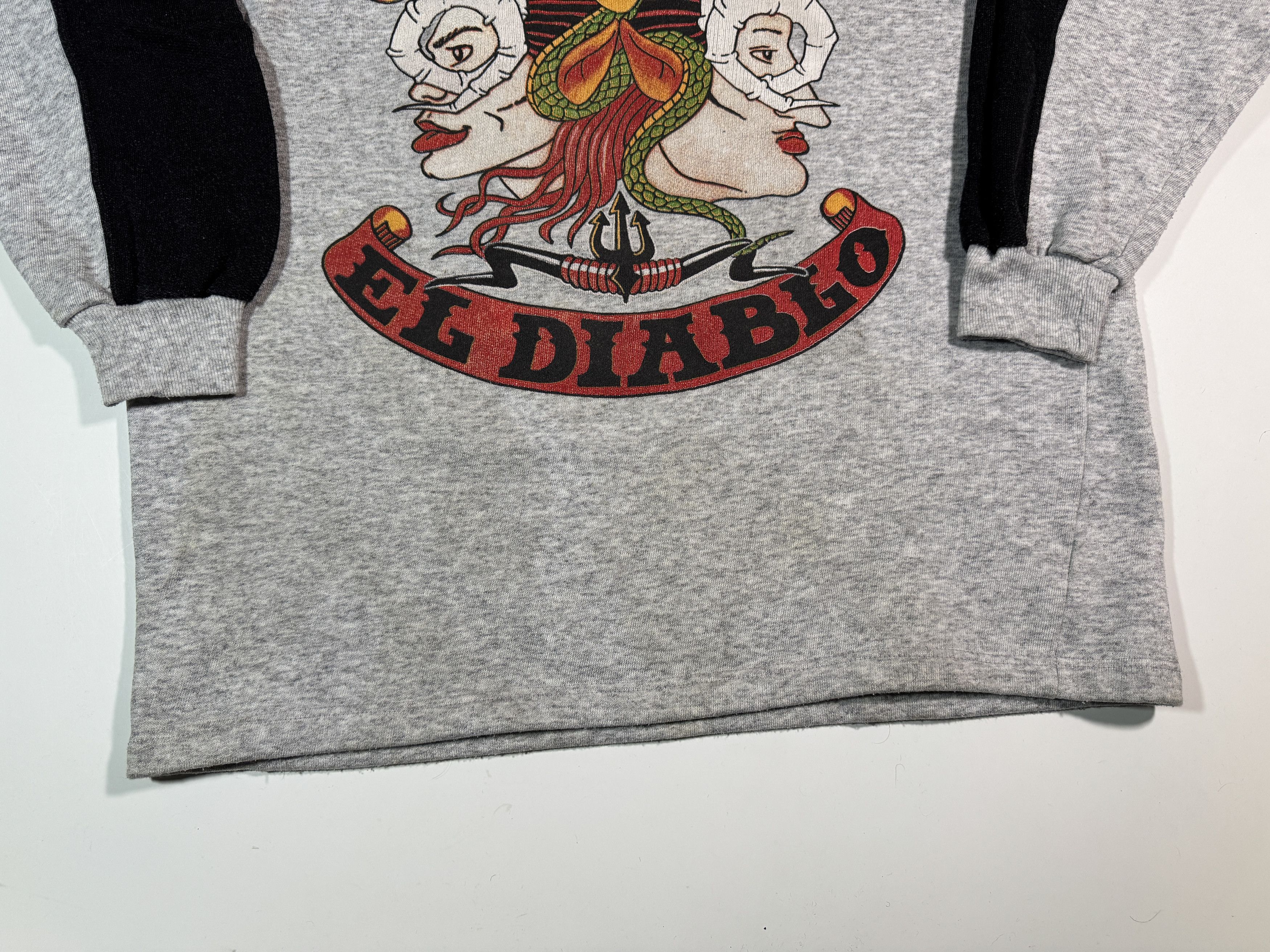 Vintage Vintage 90s Litfiba El Diablo Sweatshirt Latin Hard Rock Size US L / EU 52-54 / 3 - 5 Thumbnail